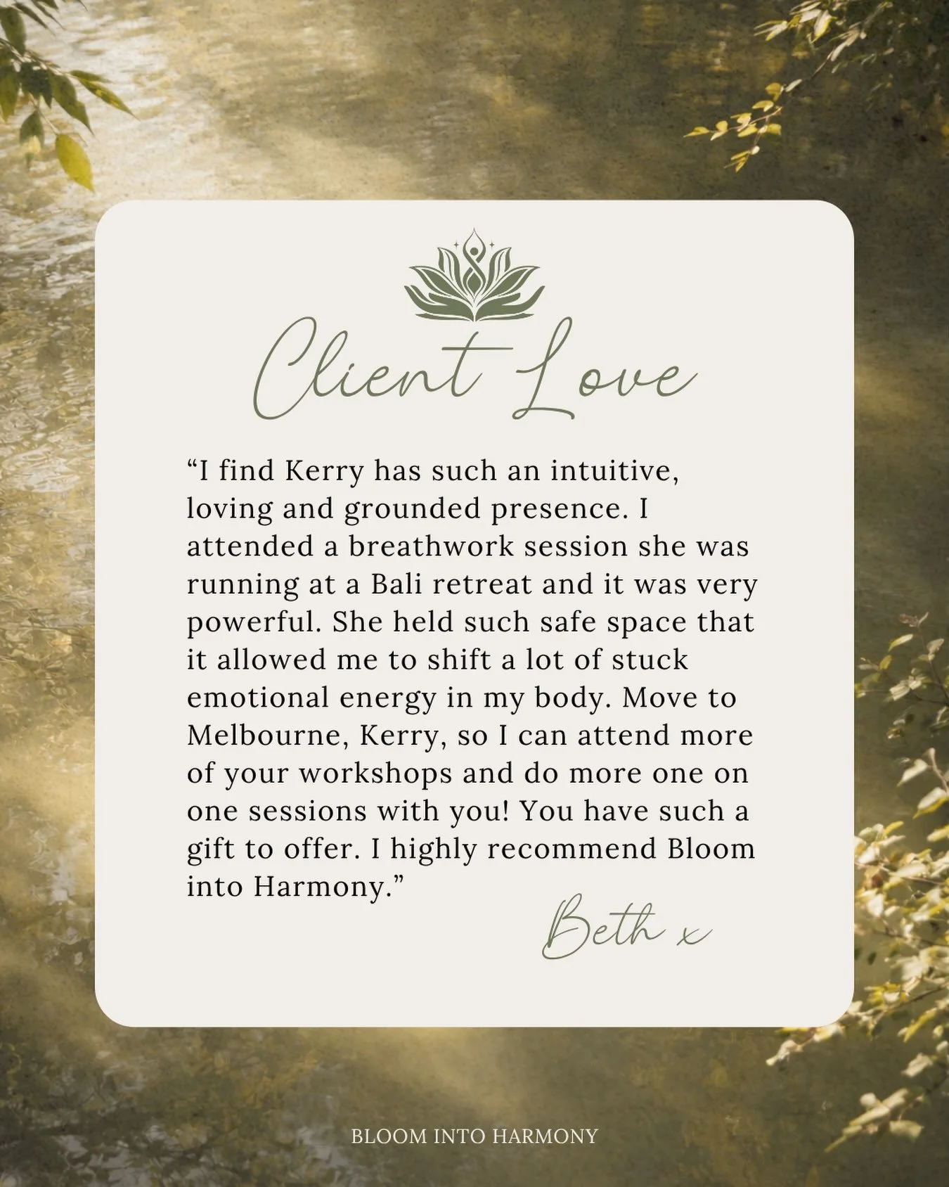 There&rsquo;s something incredibly special about being trusted to hold space for someone while they reconnect with themselves. 🤍

This beautiful feedback came from a woman who experienced one of my breathwork sessions at a retreat in Bali.

Creating