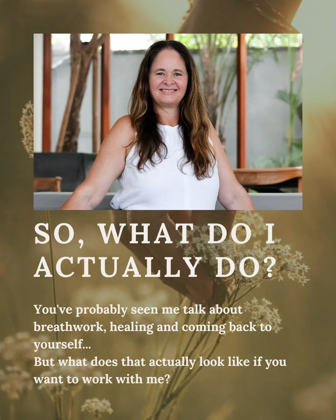 So, what do I actually do?
You might see me talk about breathwork, healing and coming back to yourself - but what does it actually look like to work with me?

I help women look beneath the surface.

We explore the patterns, beliefs, emotions and beha