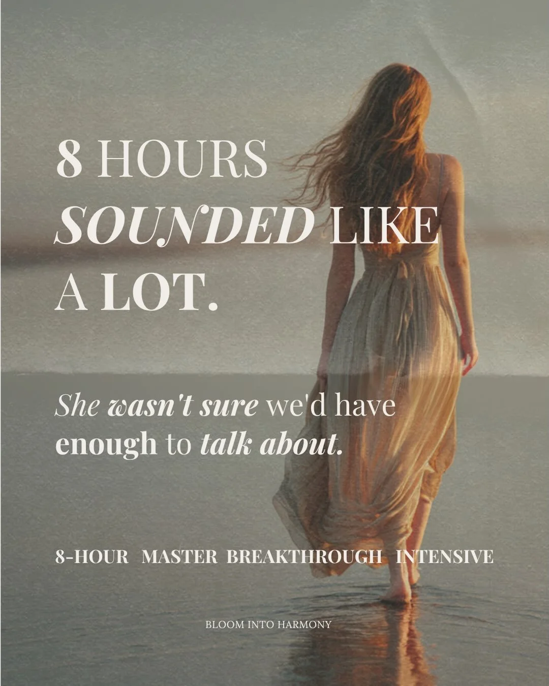 8 HOURS SOUNDED LIKE A LOT&hellip; 🤍
When my client first agreed to an 8-hour Master Breakthrough Intensive, she was nervous.

She had originally booked 4 hours, and when I offered her the opportunity to extend it to 8, she wasn&rsquo;t really sure 