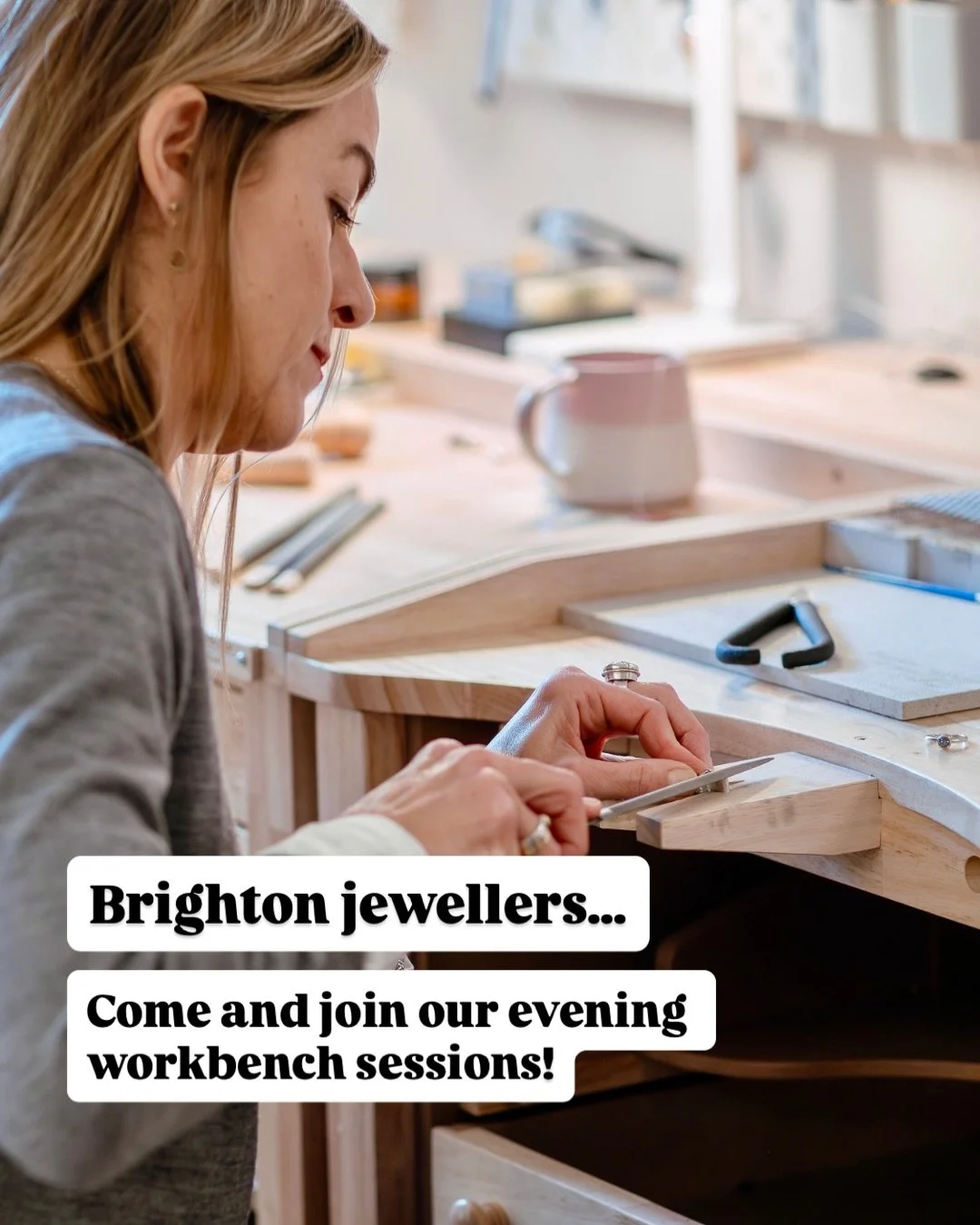 Hey jewellers ✨

Our next block of Jewellery Workbench Sessions is coming up!

These evenings are about carving out proper time for your ideas, your projects, and the work you&rsquo;ve been wanting to get back to.

🗓 Tue 10 Feb &ndash; Tue 17 March 