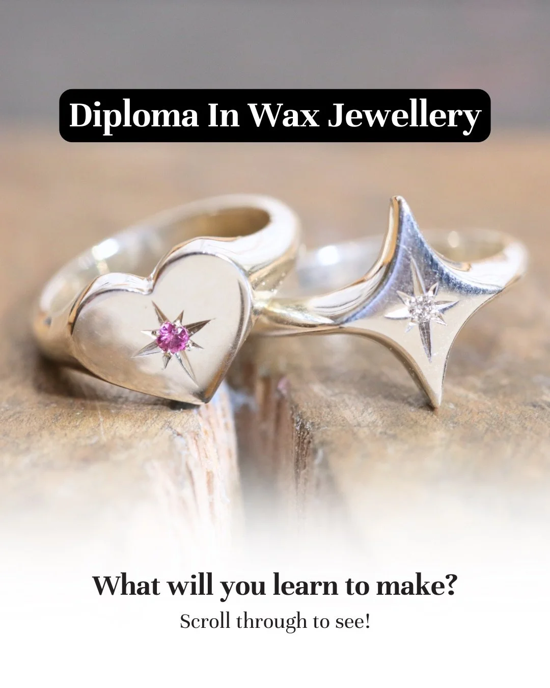 Hey jewellers ✨

Our Diploma in Wax Jewellery starts this September in Brighton&hellip; and this carousel shows you a selection of the projects you&rsquo;ll work on across the year 👀

Swipe through and you&rsquo;ll see the progression build beautifu
