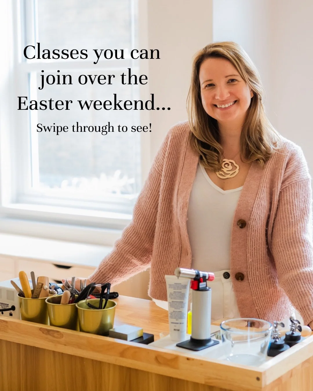 Hey jewellers ✨

Have you started planning your Easter weekend yet?

If the double bank holiday feels like the perfect moment to spend a day in the studio learning something new and making beautiful jewellery, here are all the classes we&rsquo;re run