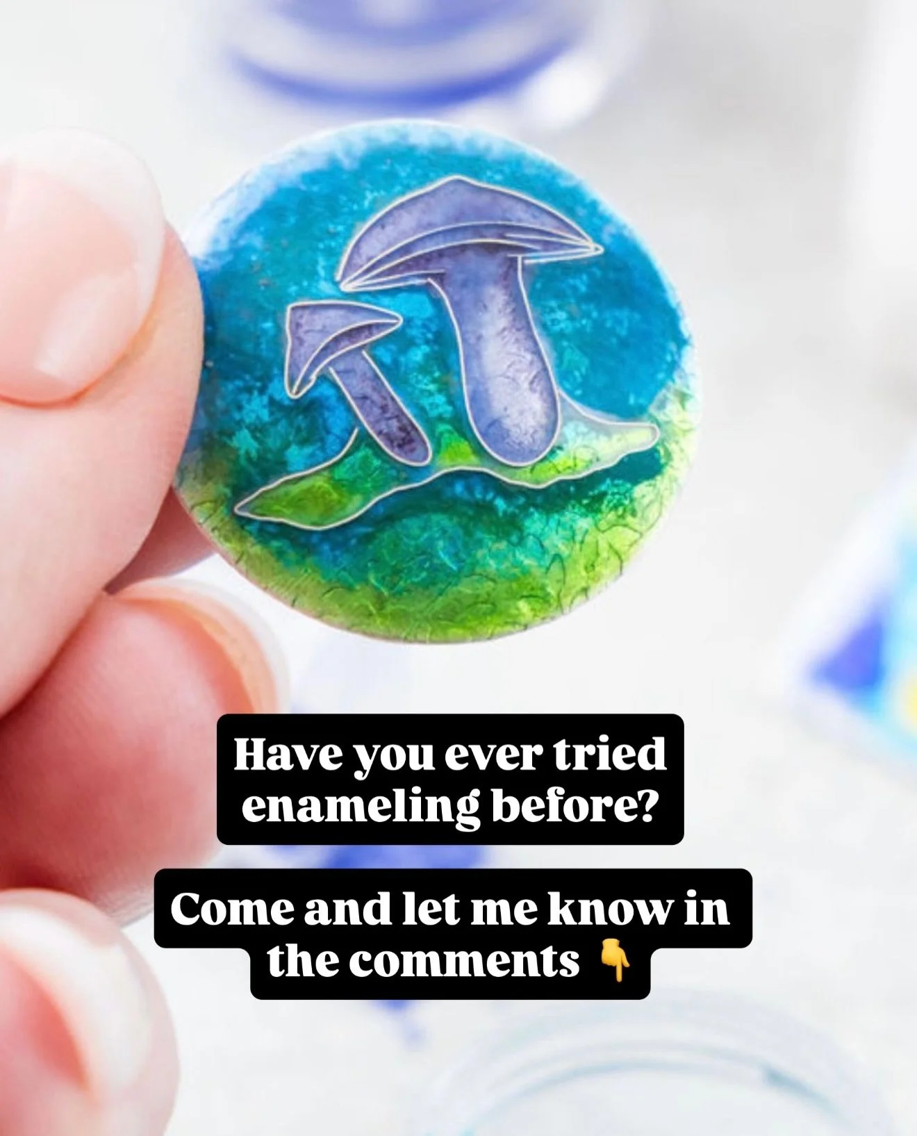 Have you ever tried Enameling before? 👇
Come and share with me in the comments. 

I first tried Enameling in DT class in school and immediately became fascinated with the glass powder turning glossy and so colourful in the kiln 💙💜💖 it&rsquo;s mag