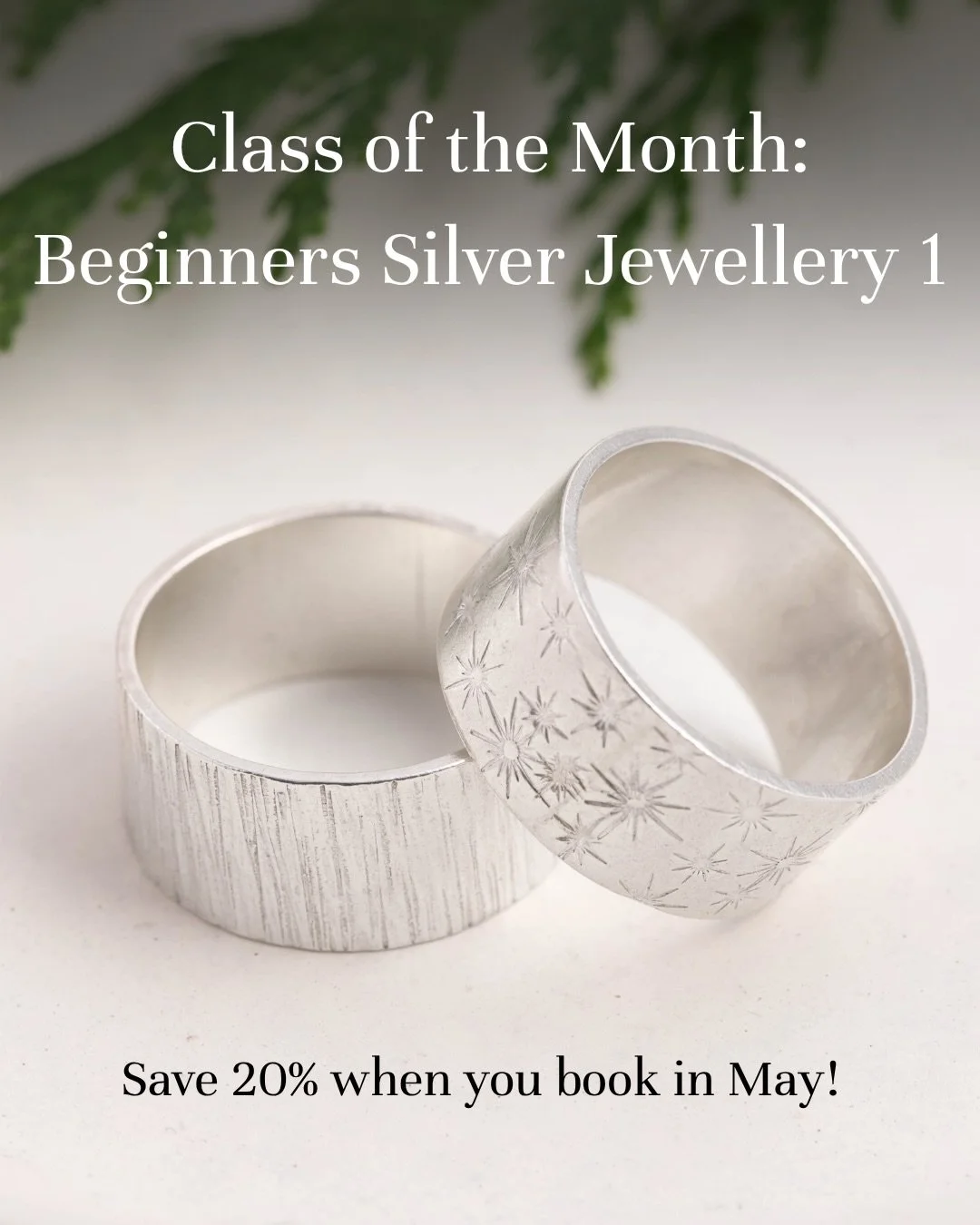 Hey jewellers ✨

Our Class of the Month for May is here 💍

I&rsquo;ve chosen Beginners Silver Jewellery 1, which means you can save 20% this month when you book 💝

If you&rsquo;ve been thinking about trying jewellery making, this is a great place t