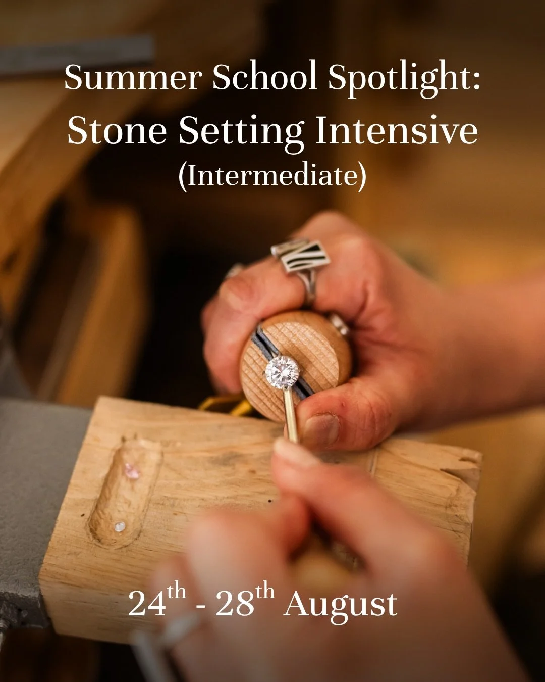 Hey jewellers 💎

If you&rsquo;ve been wanting to feel more confident setting stones, our Summer School is a brilliant opportunity to really immerse yourself in it.

Our Intermediate Stone Setting Intensive is designed for jewellers who already have 