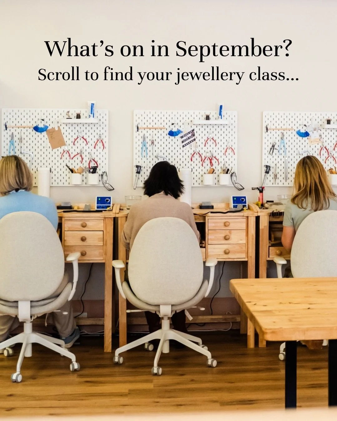 September is looking like a lovely month in the studio! ✨

I&rsquo;ve put together a little round-up of what&rsquo;s coming up at Jewellers Academy Brighton, so you can scroll through and find your next jewellery-making class.

There&rsquo;s a real m