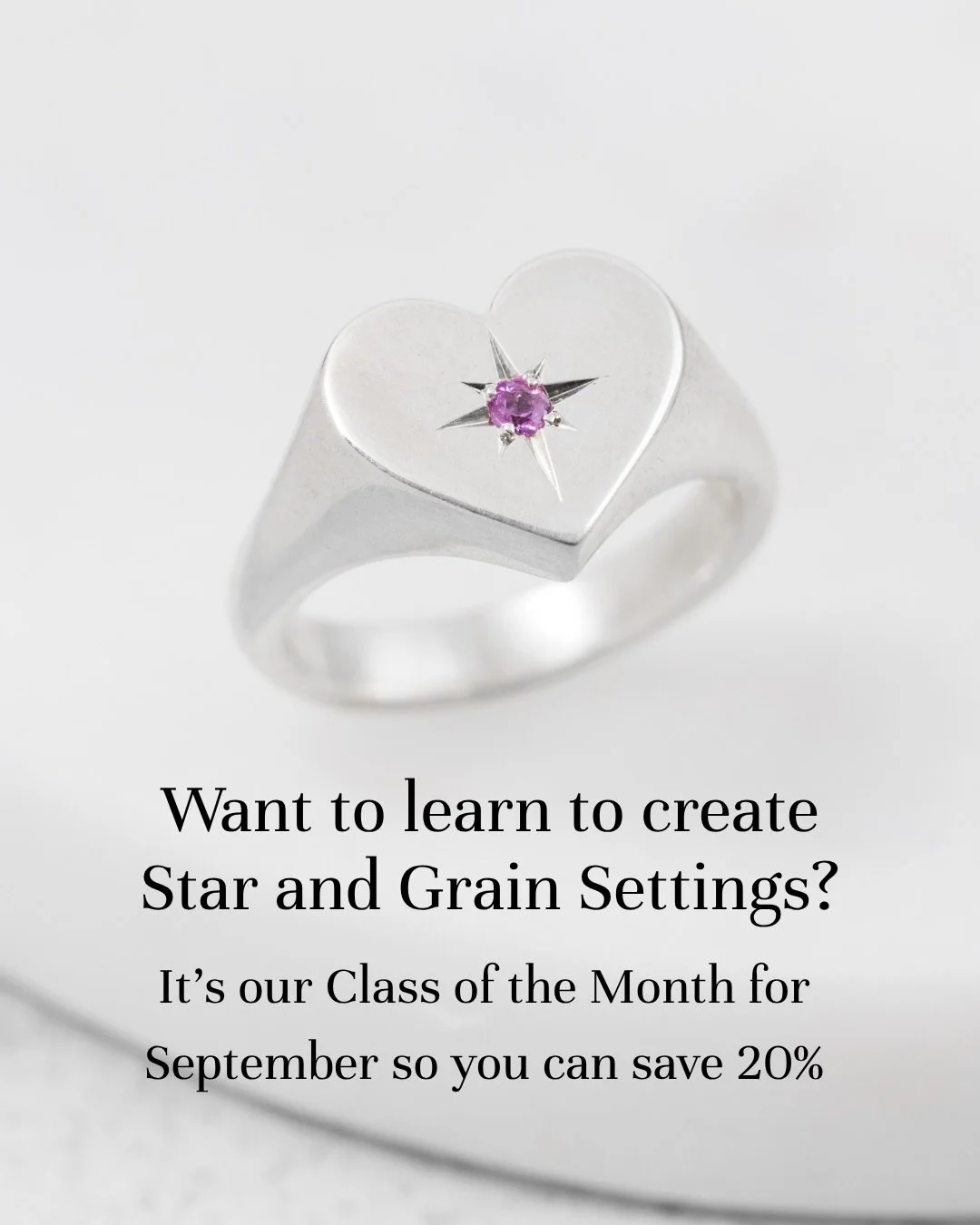 Hey jewellers 🌟

Star &amp; Grain Setting is our Class of the Month for September, and it&rsquo;s one of my favourite settings! 💎

In this class, you&rsquo;ll start by practising raising grains and using gravers on copper, before moving on to creat