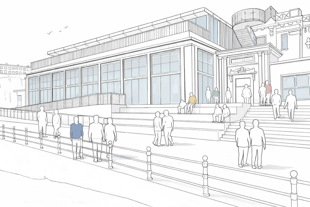 Our vision embodies the very essence of the original design of the Margate Wintergardens; paying homage to the greats who came before us.

When we sat outside of the promenade entrance we looked back and said &ldquo;how wonderful would it be if we to