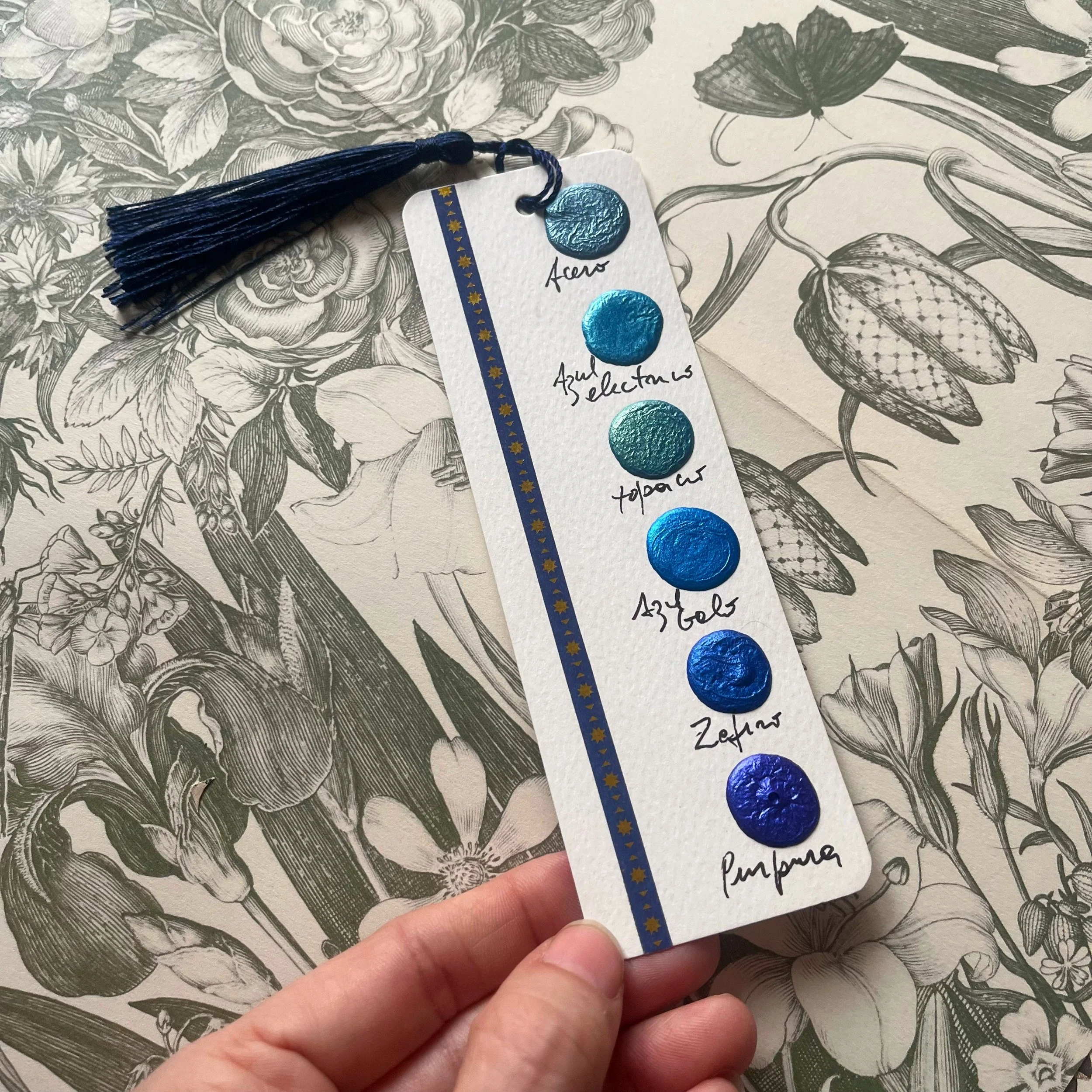 Dot card  marca páginas metales azulados