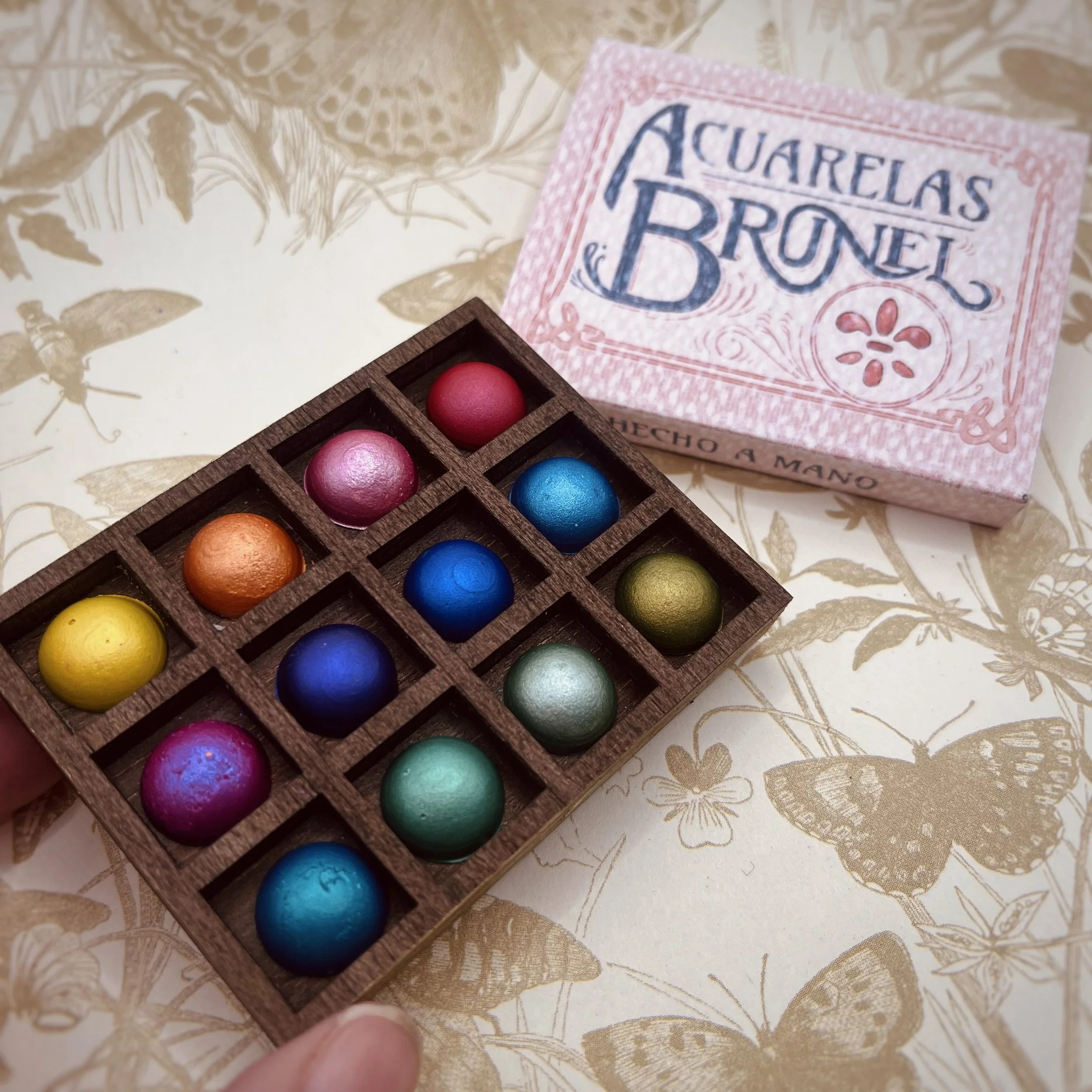 Paleta fosforera 12 colores metalizados