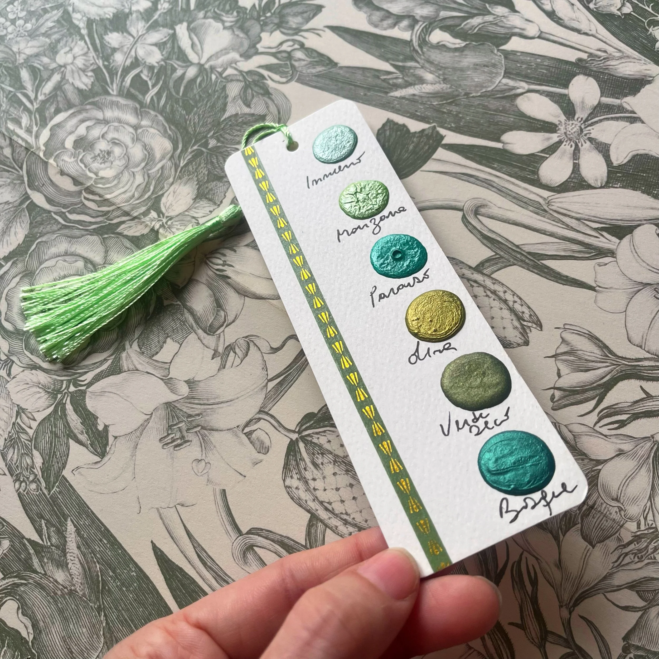 Dot card  marca páginas metales verdes