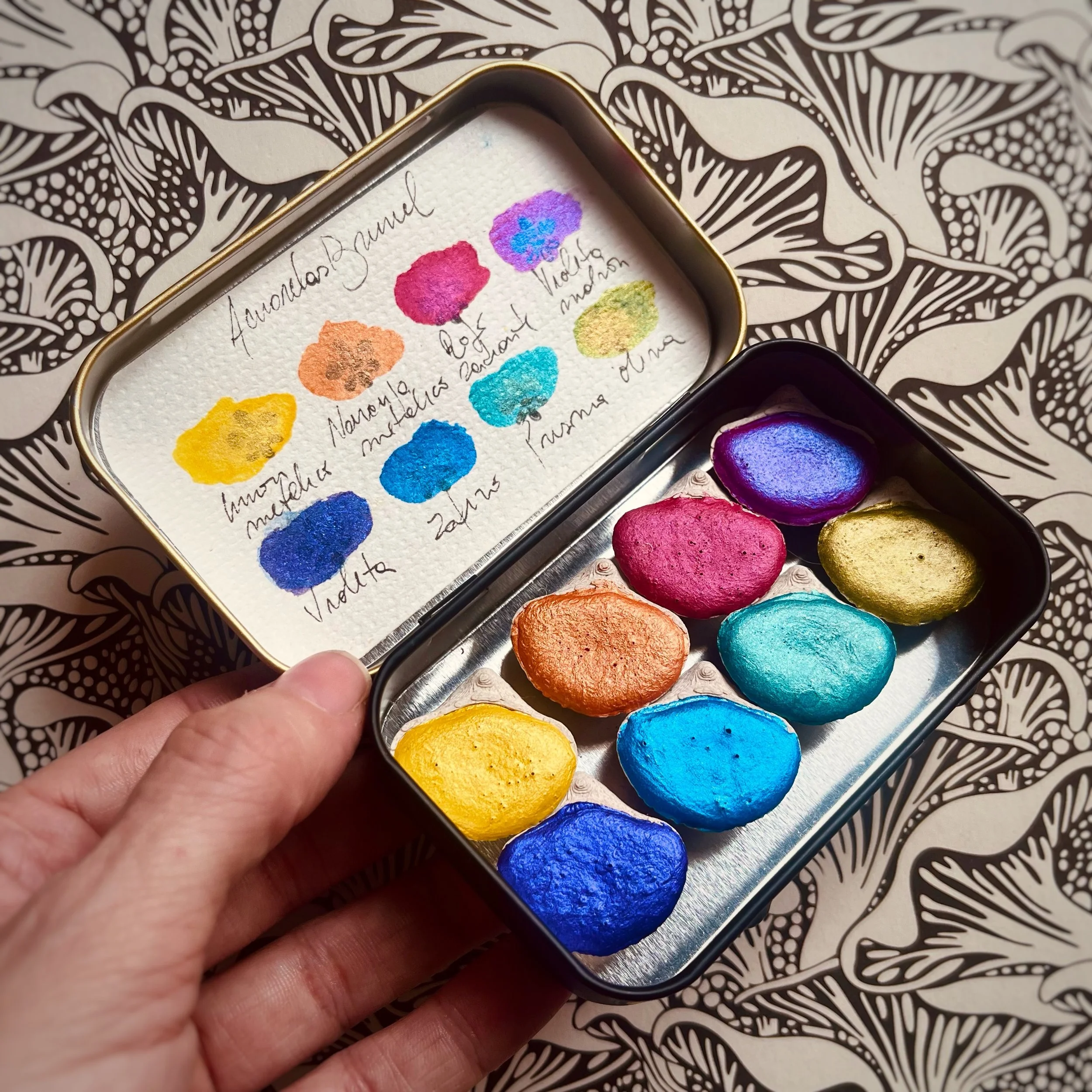 Paleta 8 colores metalizados vibrantes