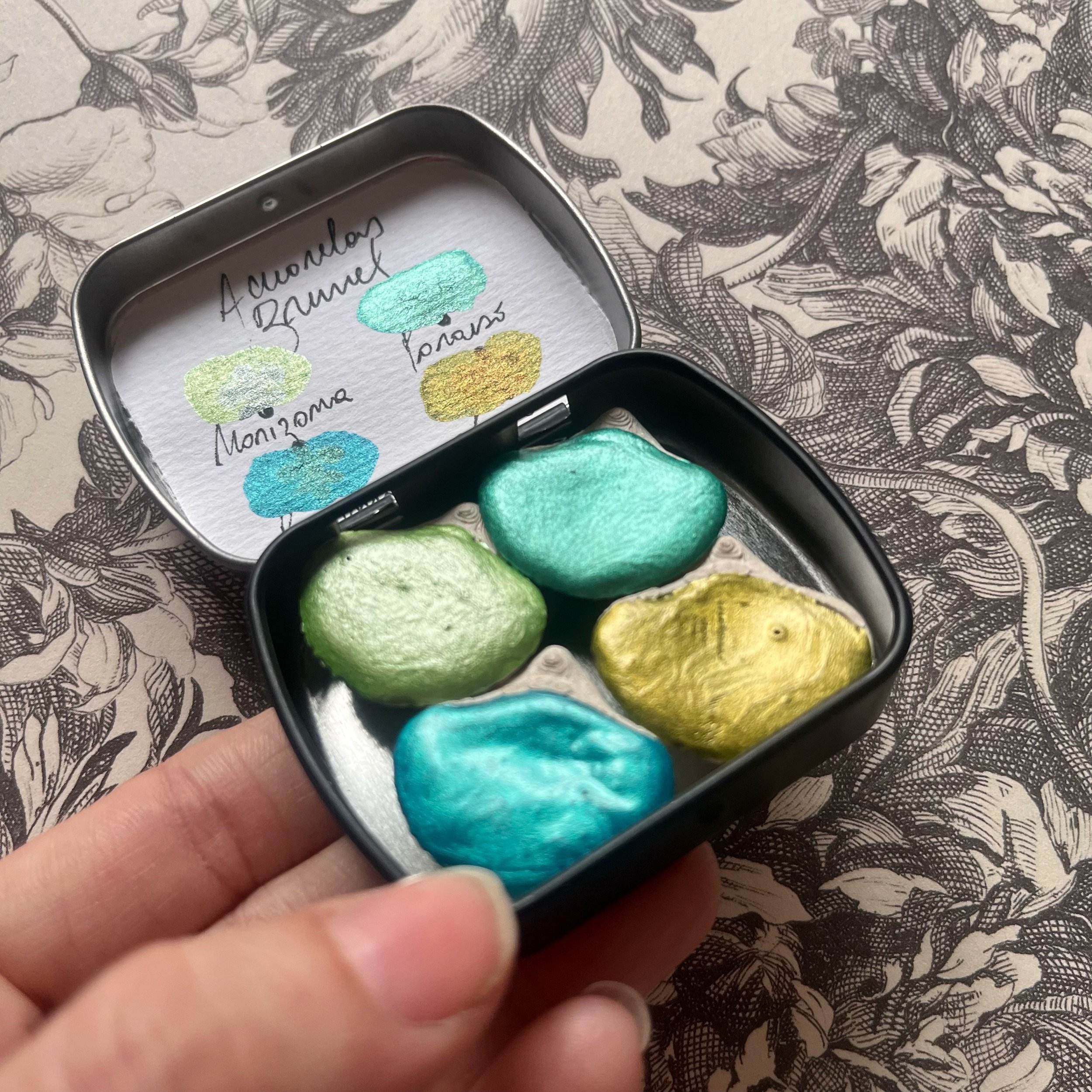 Paleta 4 metalizados verdes