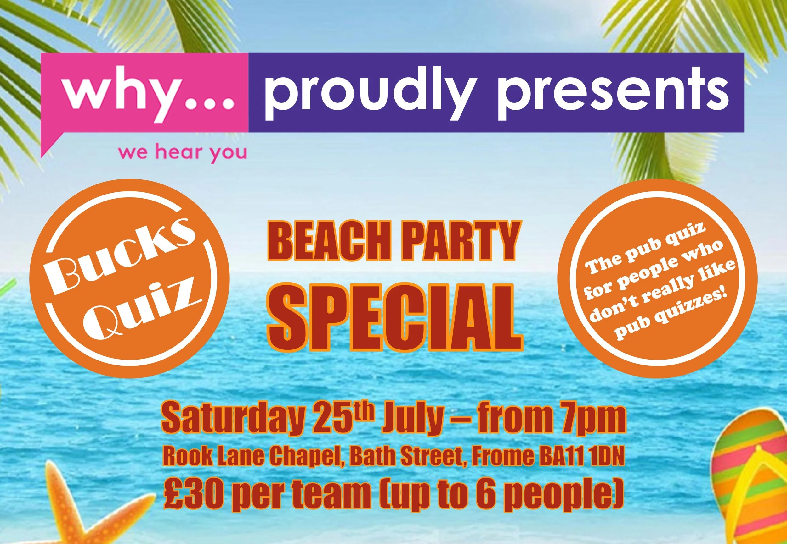 WHY presents Bucks Quiz Beach Party Special
