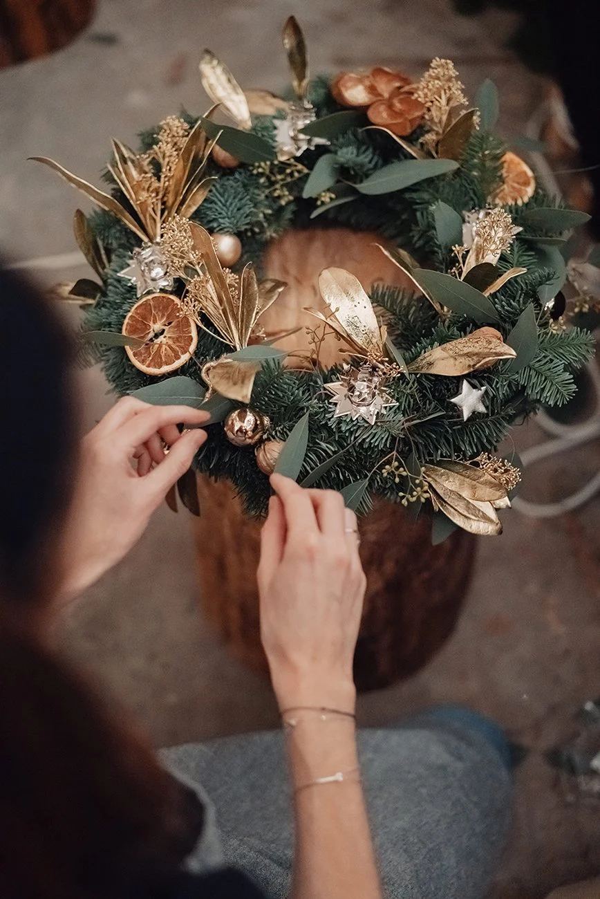 Christmas decoration for Wreath workshop in Geneva