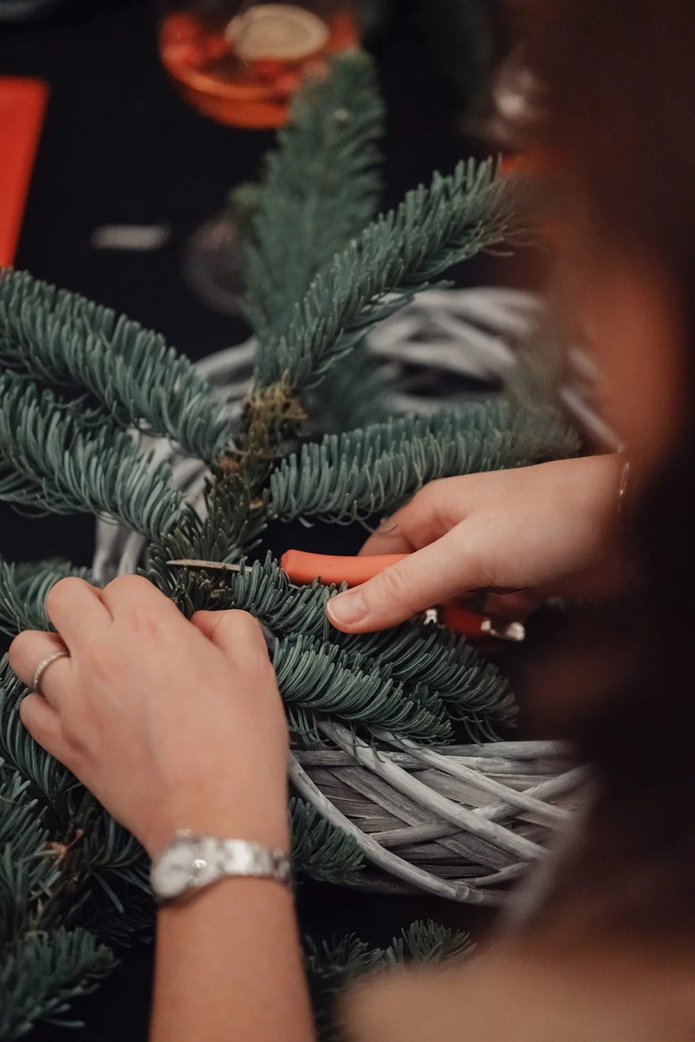 Christmas decoration for Wreath workshop in Geneva