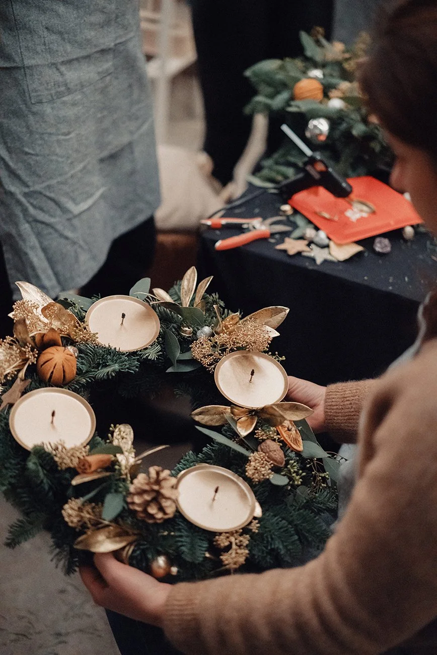 Christmas decoration for Wreath workshop in Geneva