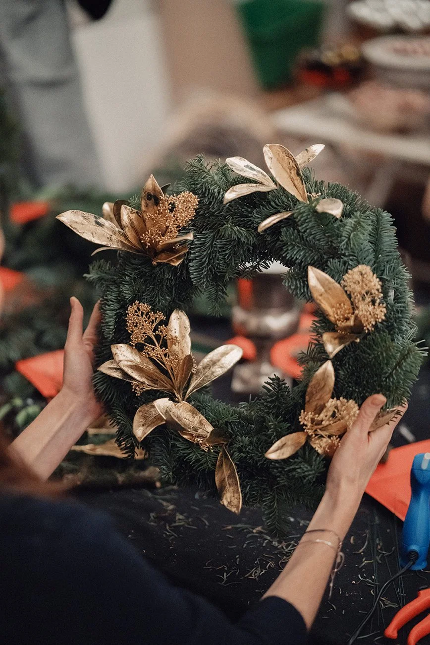 Christmas decoration for Wreath workshop in Geneva
