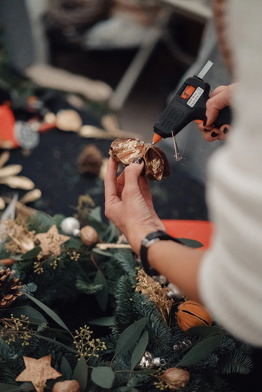 Christmas decoration for Wreath workshop in Geneva