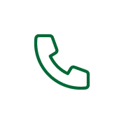 Green phone receiver icon on a white background