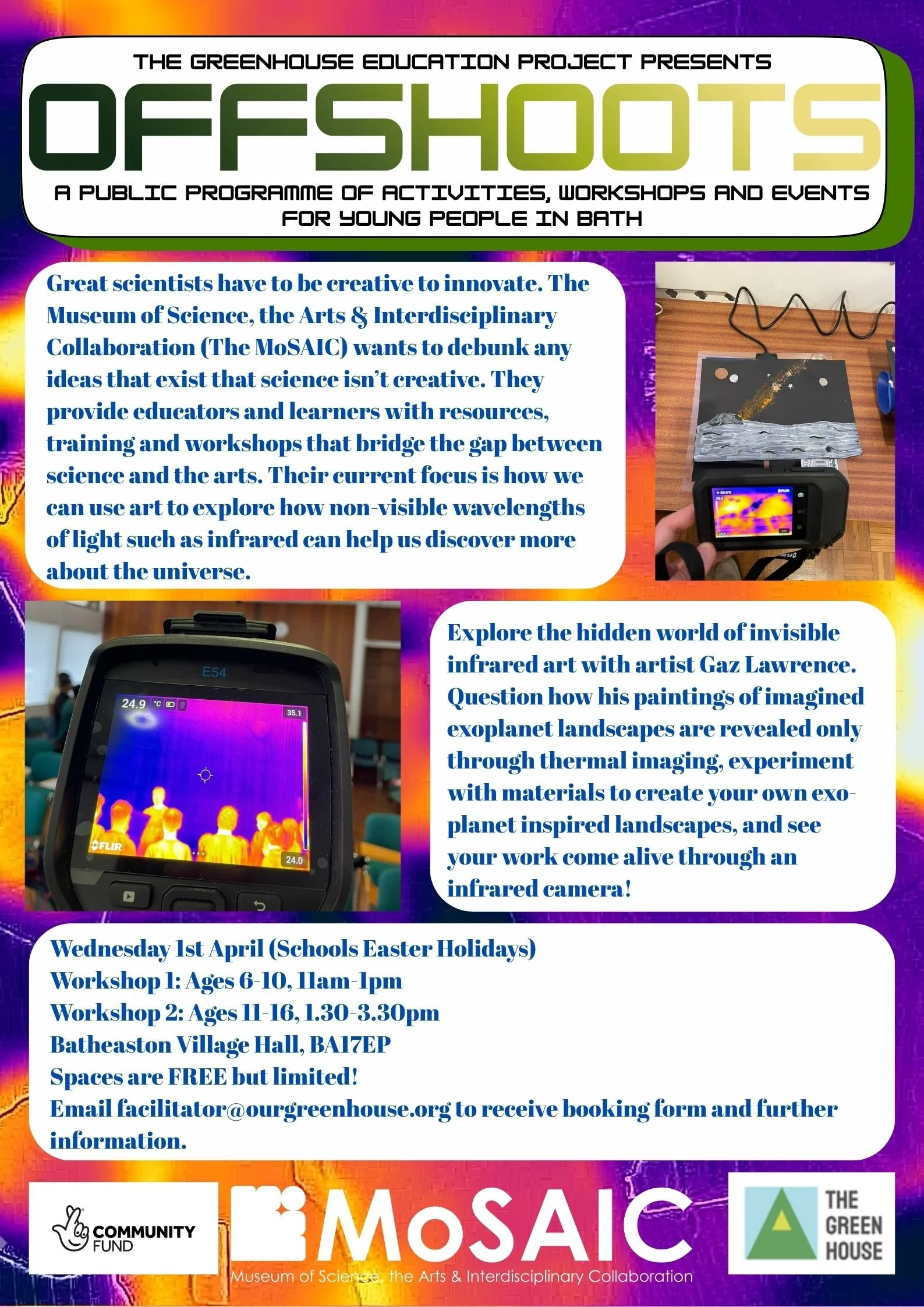 Offshoots Workshop from the Greenhouse Education Project - Explore the hidden world of infrared art with artist Gaz Lawrence