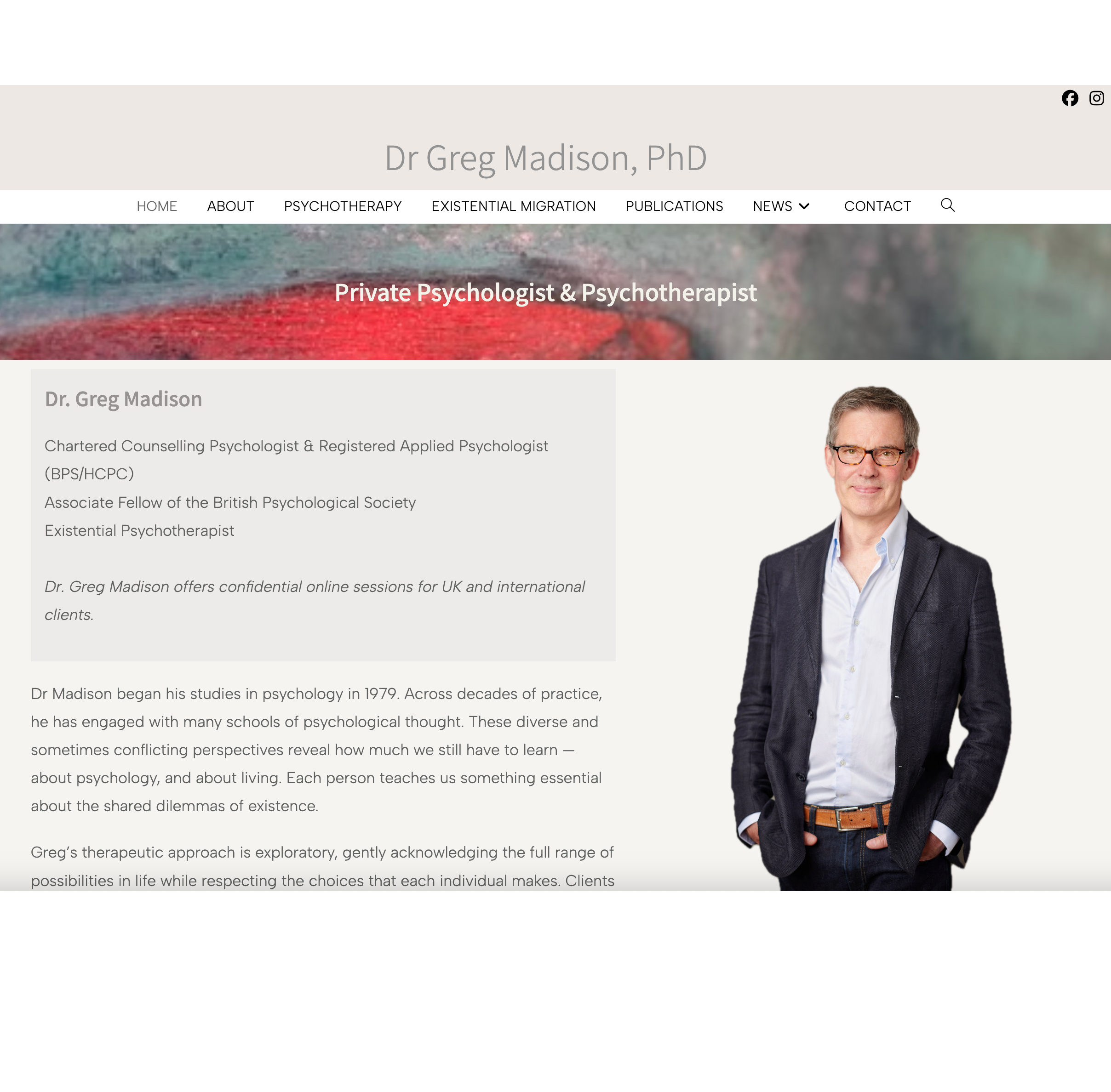 Dr Greg Madison - Psychotherapist