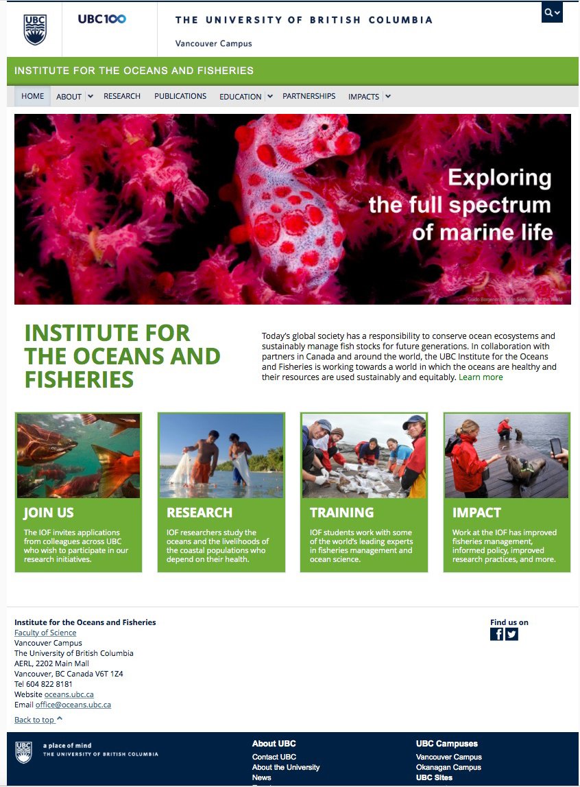 Oceans and Fisheries at UBC
