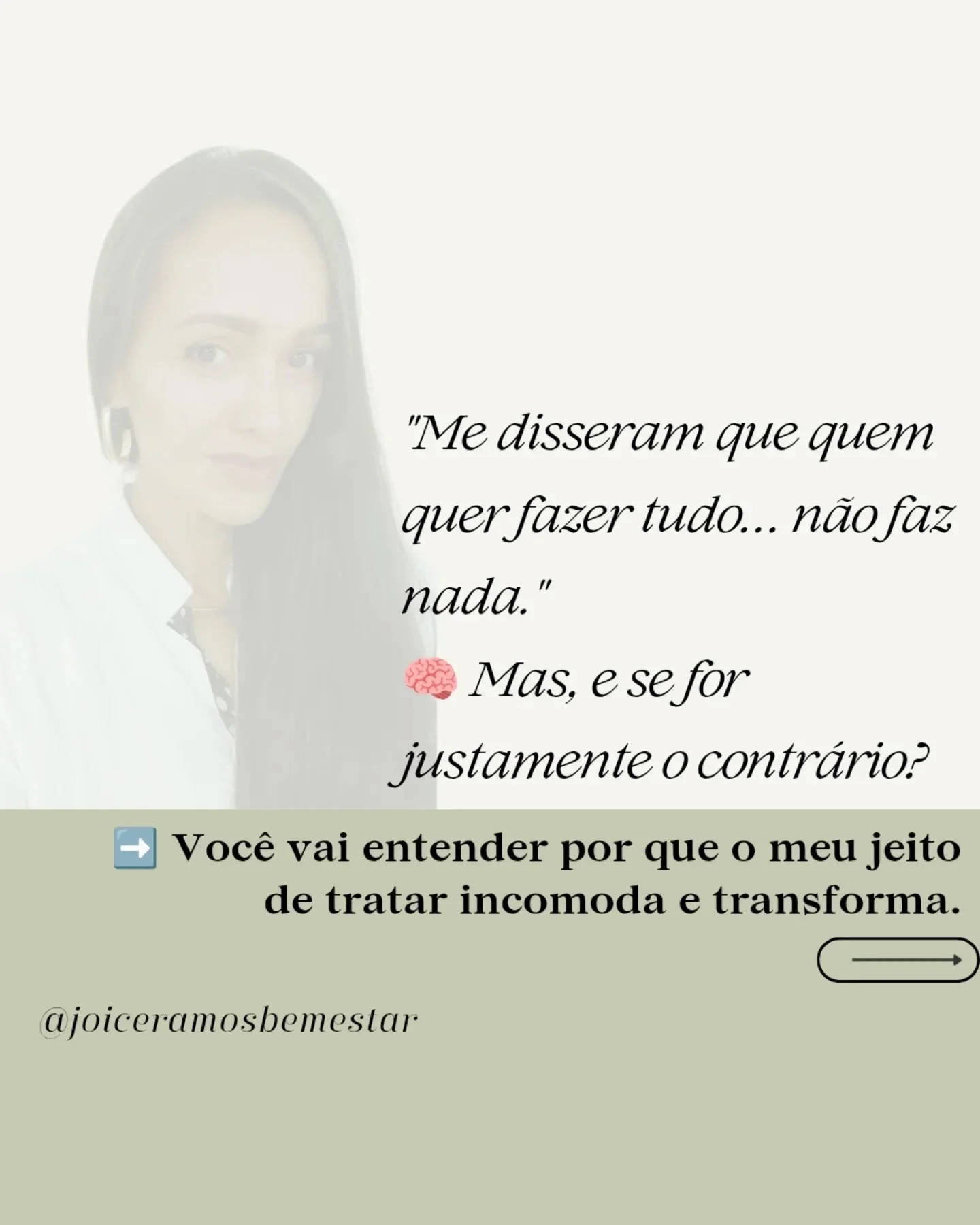 ✨ Eu escolhi cuidar por inteiro &mdash; mesmo que isso desafie o sistema

N&atilde;o sou mais do mesmo.
Sou o oposto da sa&uacute;de feita por peda&ccedil;os.

📌 Enquanto muitos fragmentam, eu conecto:
Corpo e mente.
Alimenta&ccedil;&atilde;o e emo&