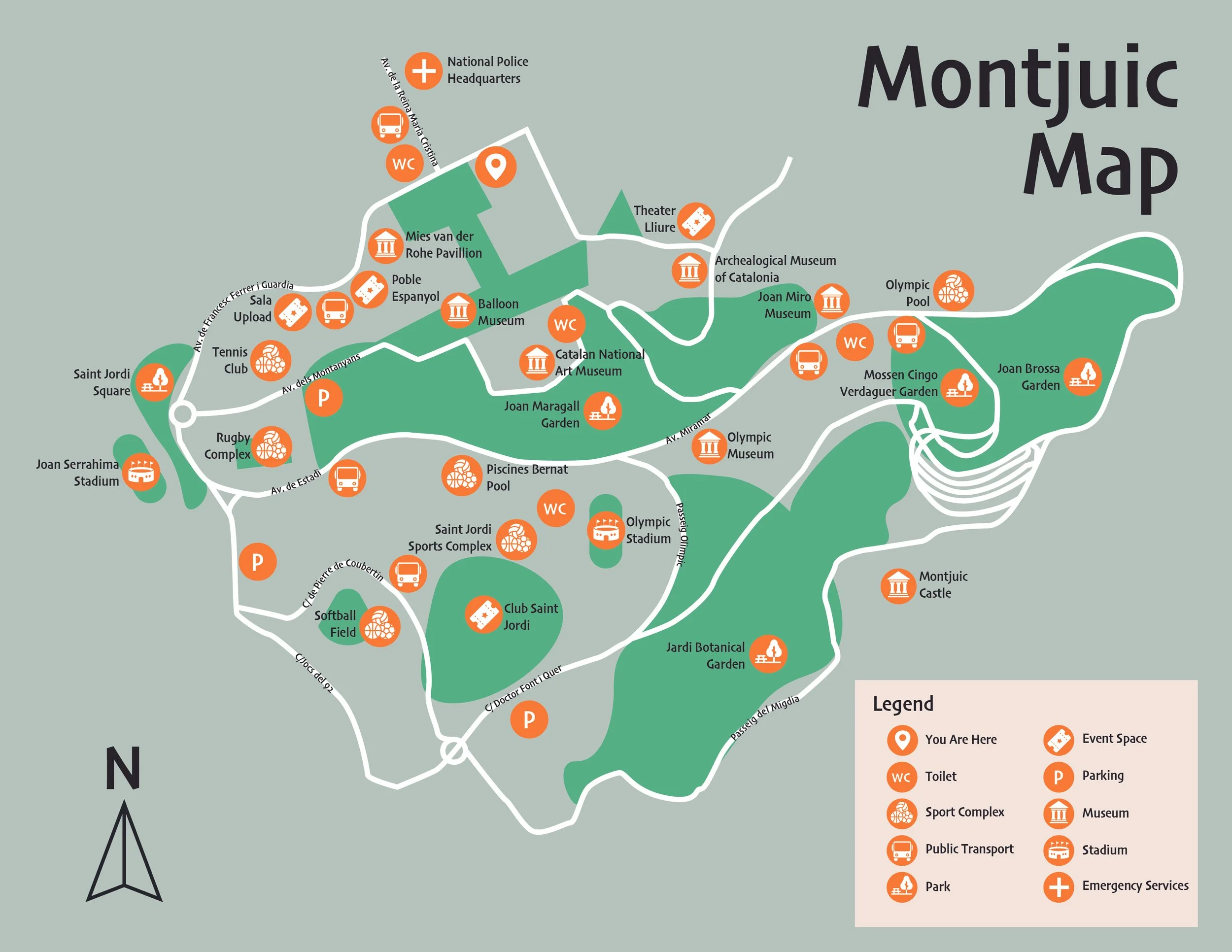 Montjuic Wayfinding Guide