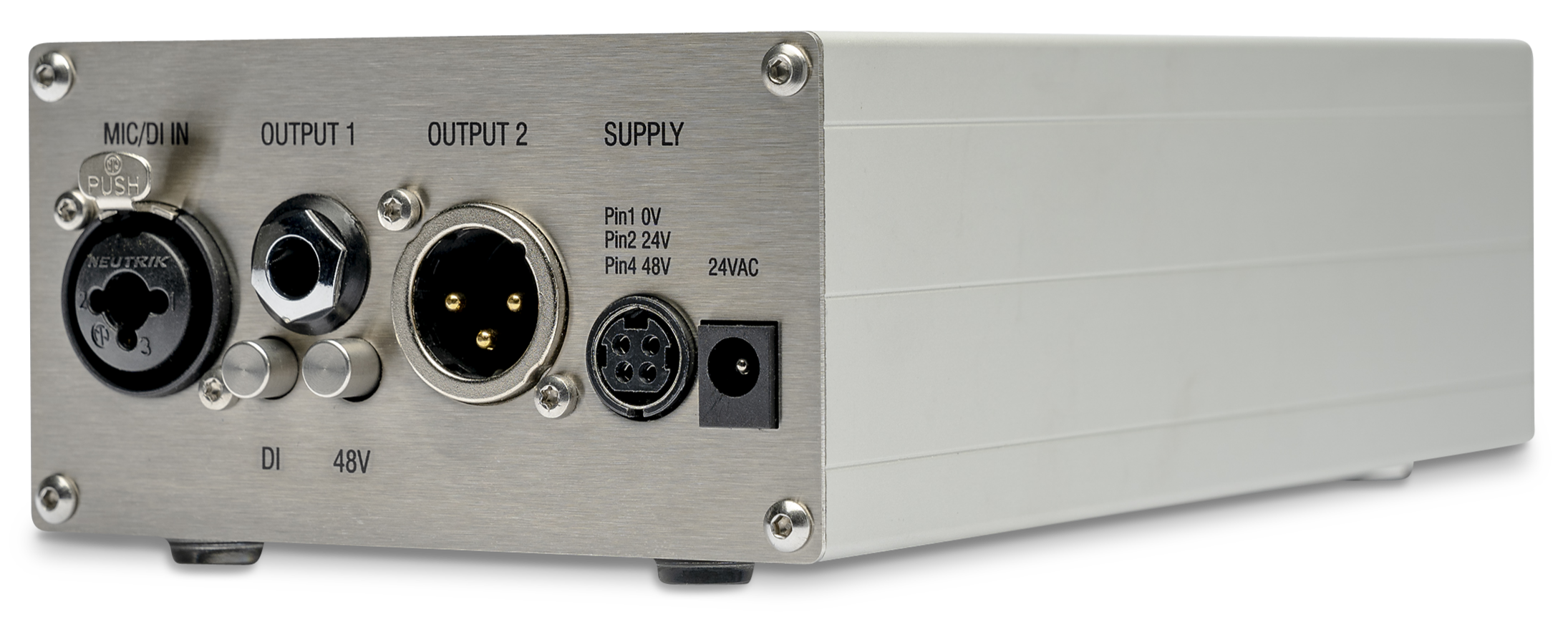 This picture shows the back of the SonicWorld The Brick Preamp