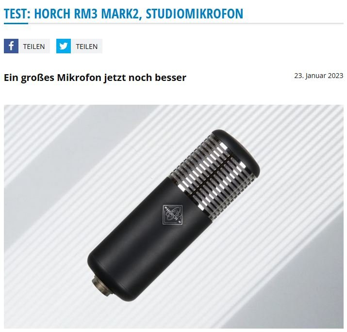 https://www.amazona.de/test-horch-rm3-mark2-studiomikrofon/

Very nice to read review of the HORCH RM3 Mark2 tube microphone by Toni Hinterholzinger on amazona.de !! His rating : BEST BUY 
#recordingstudio #akzentaudio #analogrecording #germanproaudi