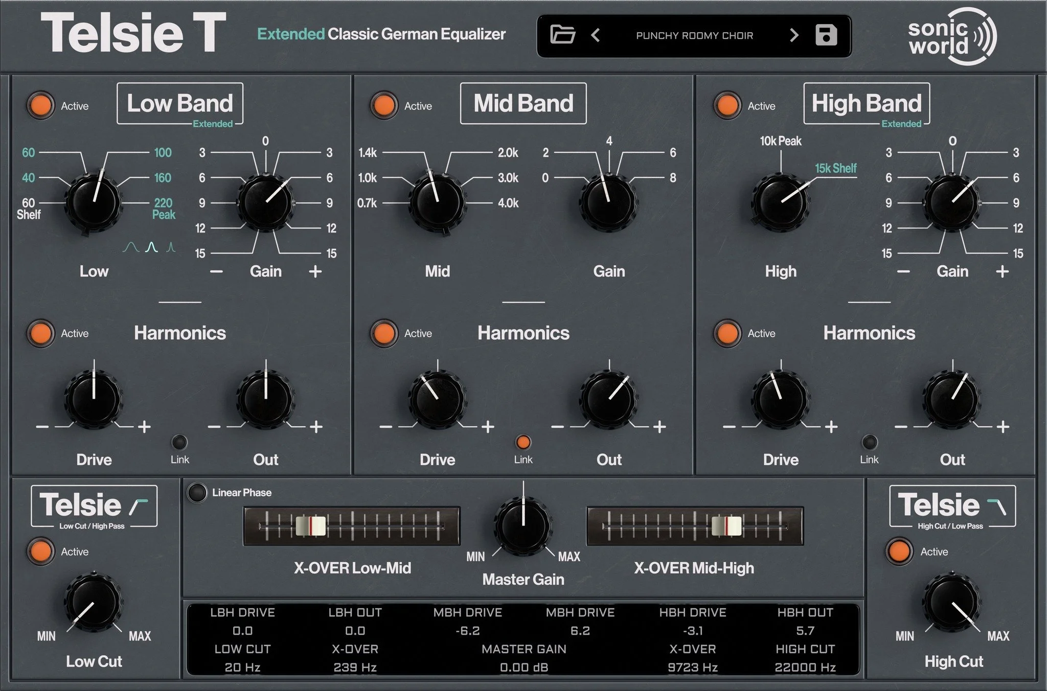 Hello, 

here is Telsie T, inspired by the legendary 1970s W695 EQ.

🎛️ Classic tone
&bull; Smooth highs &amp; powerful low end
&bull; Musical analog-style EQ character

⚙️ Modern features
&bull; Extended EQ ranges + selectable Q
&bull; Crossover co