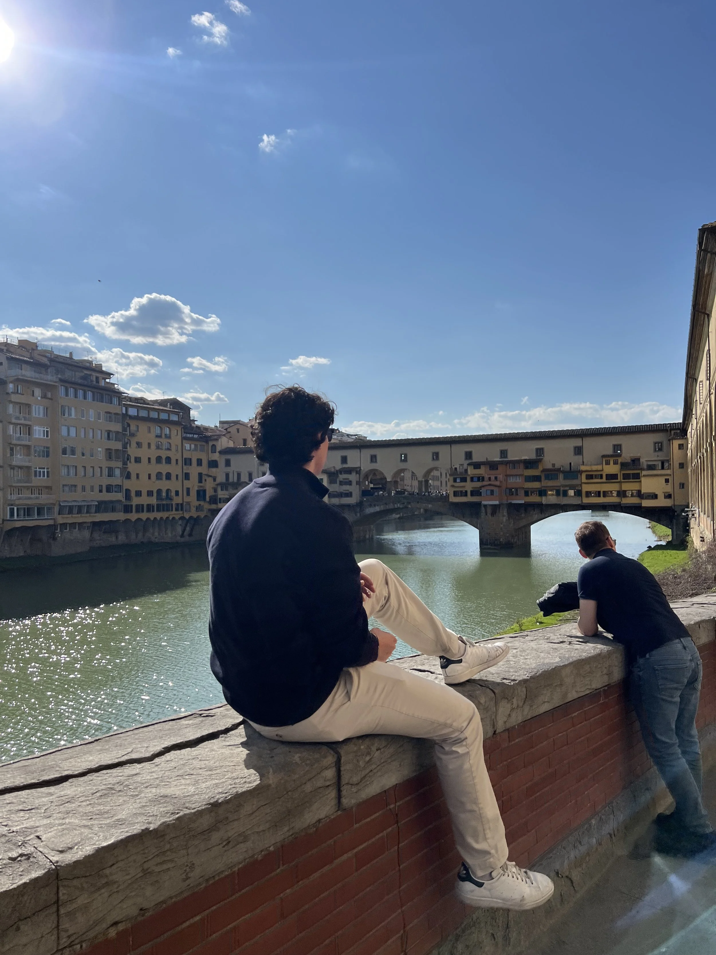 Mi tocayo durante el primer día asoleado de Florencia.