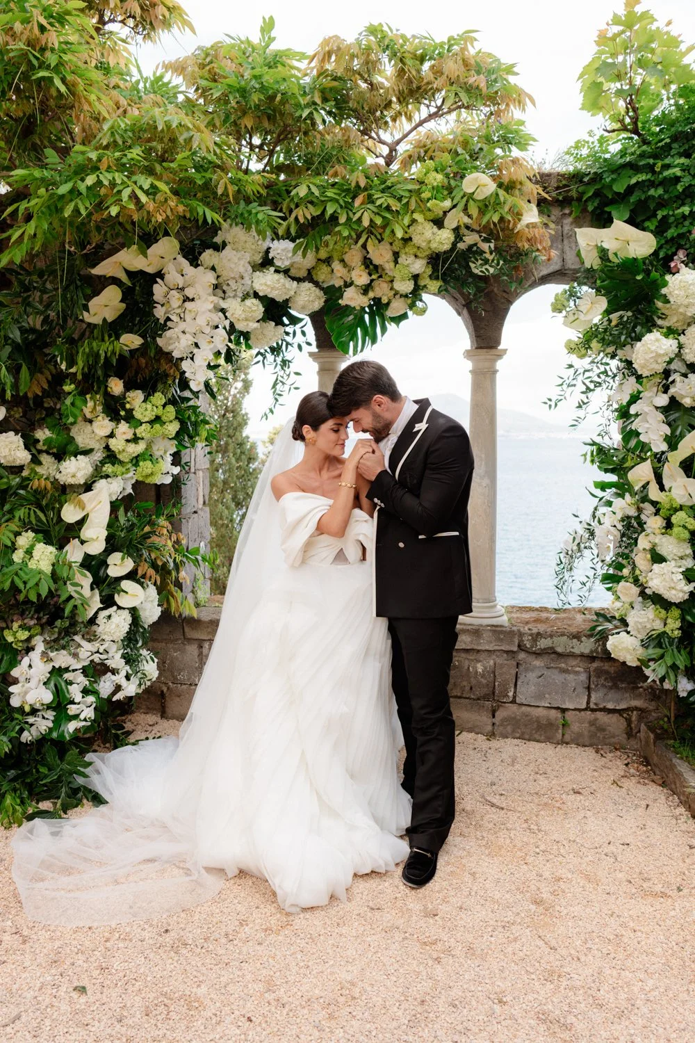 Brides and Groom at Ceremony at Villa Astor at Amalfi Coast Italy, Luxury Wedding Photography Italy