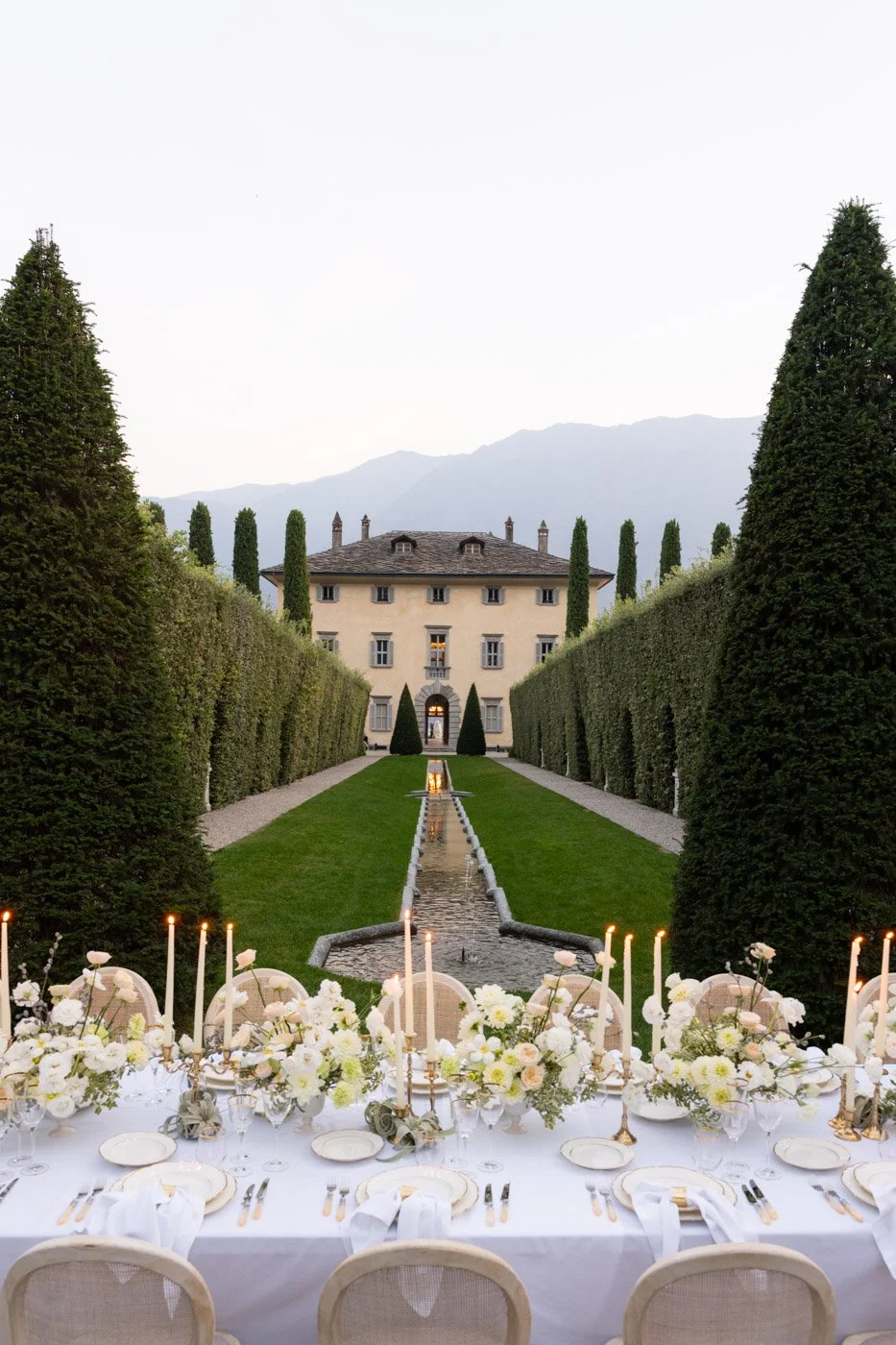 Dinner Setting at Villa Balbiano
