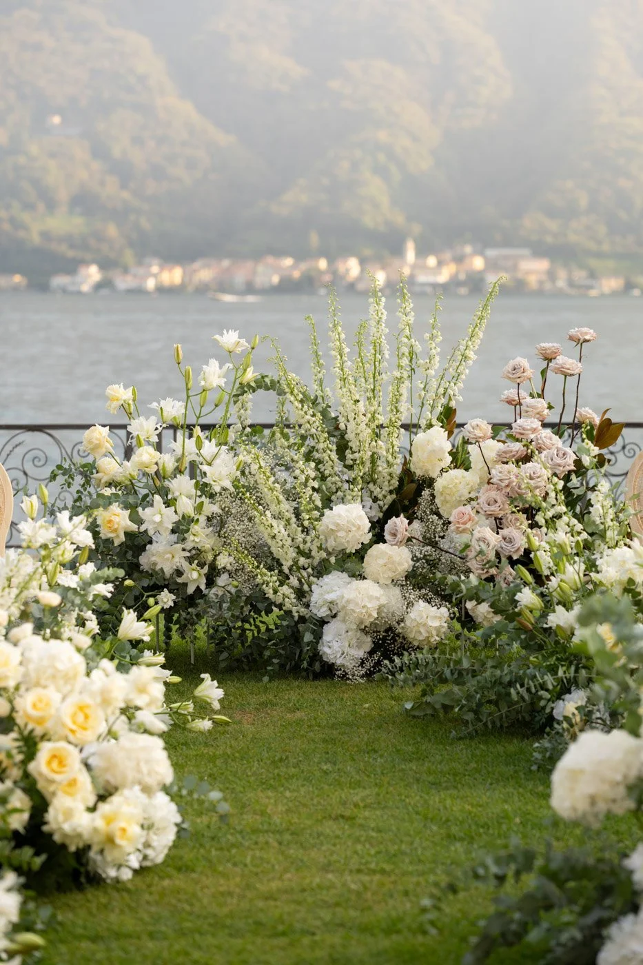 Villa Balbiano Floral Ceremony Setting
