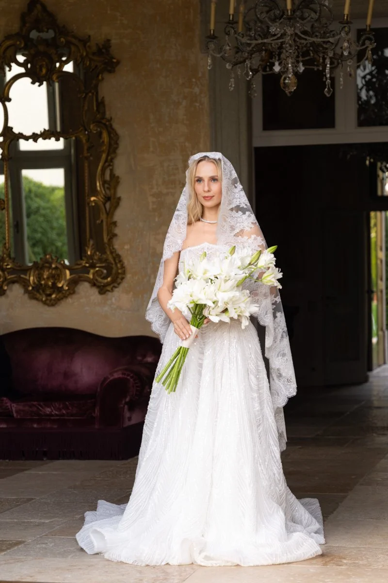 Editorial Bridal Portrait at Villa Balbiano Lake Como. Luxury Wedding Photography Italy