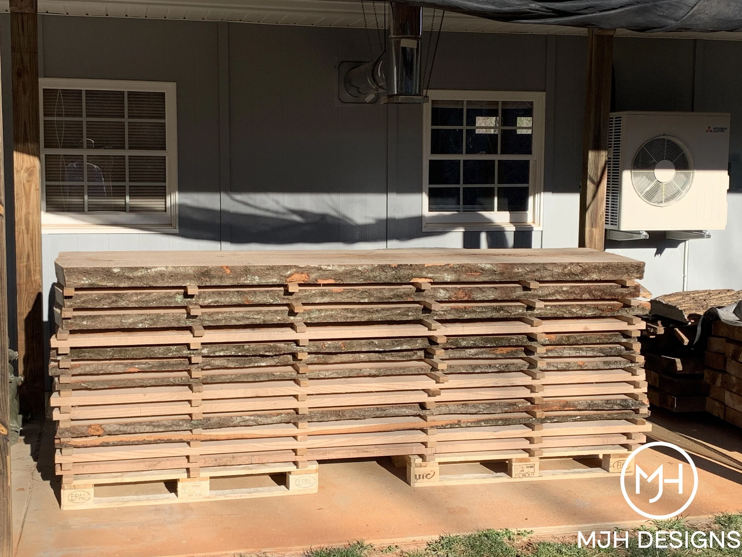 Red Oak air drying - MJH Designs- watermark.jpeg