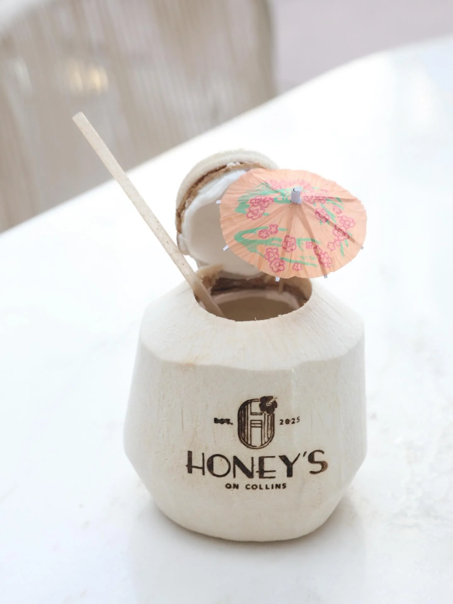 🥥 Chilled, fresh-cut coconut
served with tropical garnish
Add MIJENTA BLANCO TEQUILA OR BACARDI RUM🍹