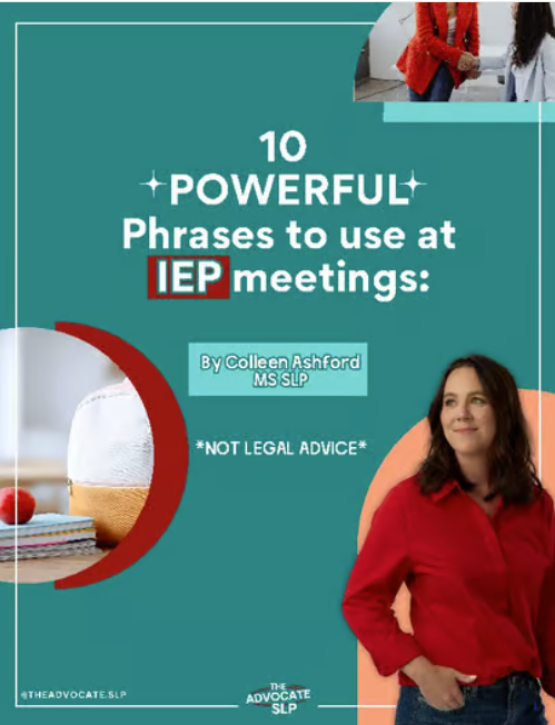 10 Powerful Phrases for IEP Meetings FREEBIE