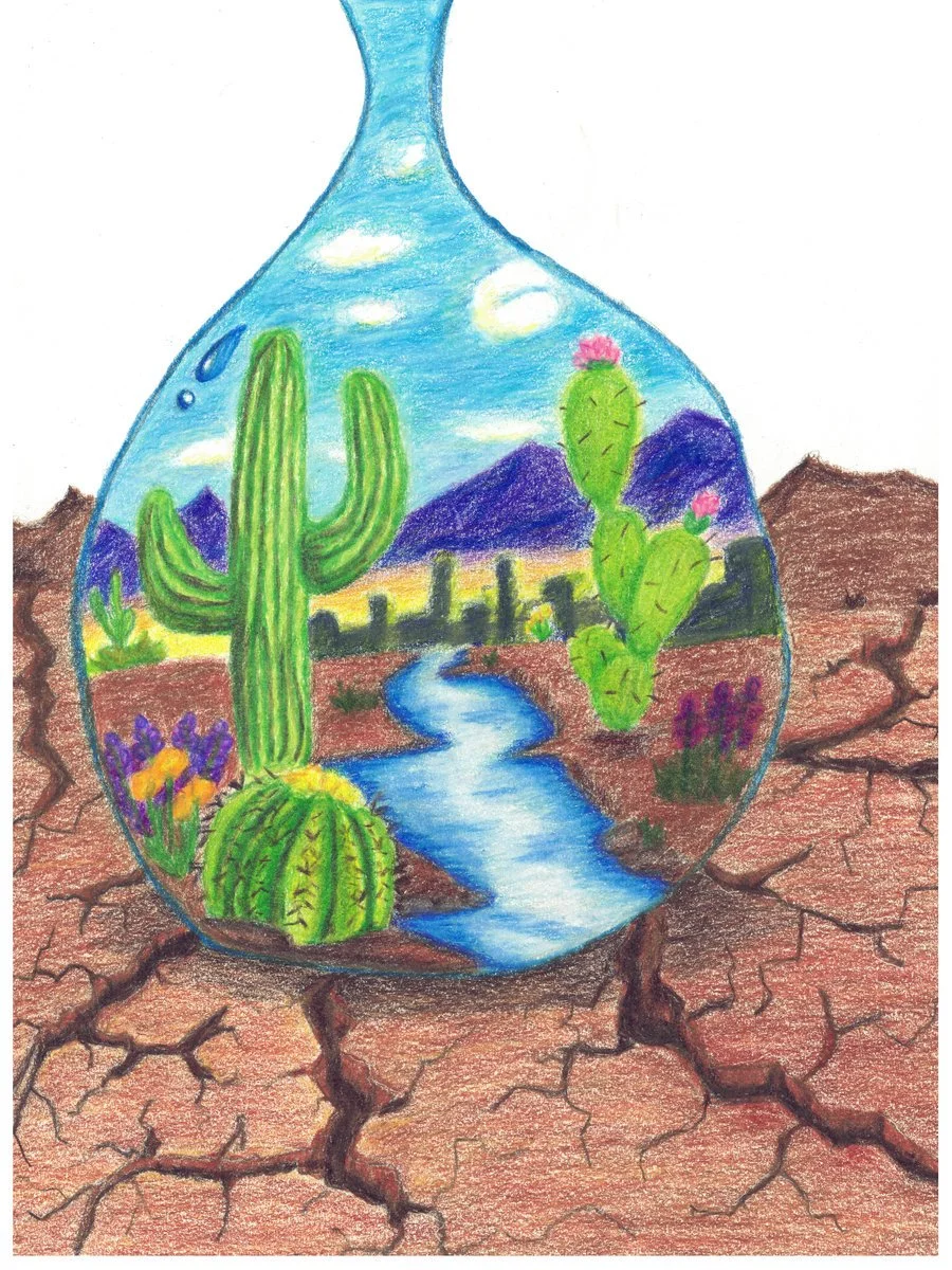 One Droplet colored pencil art by Kimberly Callahan - Calbria Studio