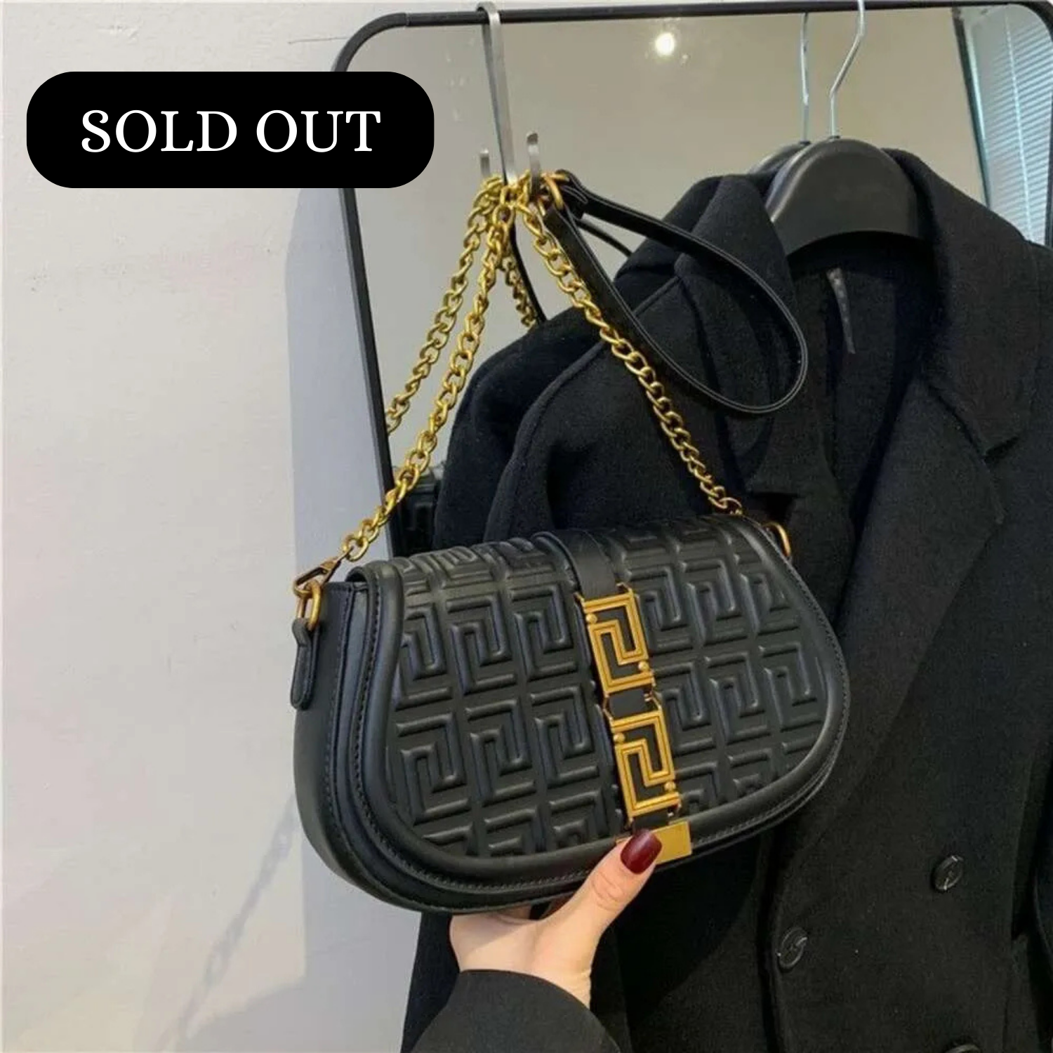 Black Goddess Shoulder Bag - Greca