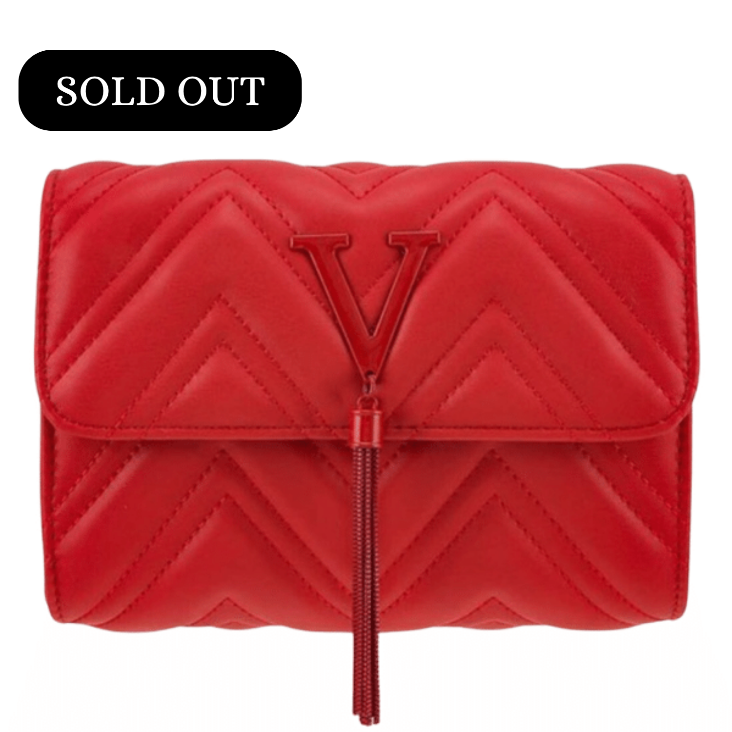 Red Chevron Patterned Crossbody Purse - Yvette