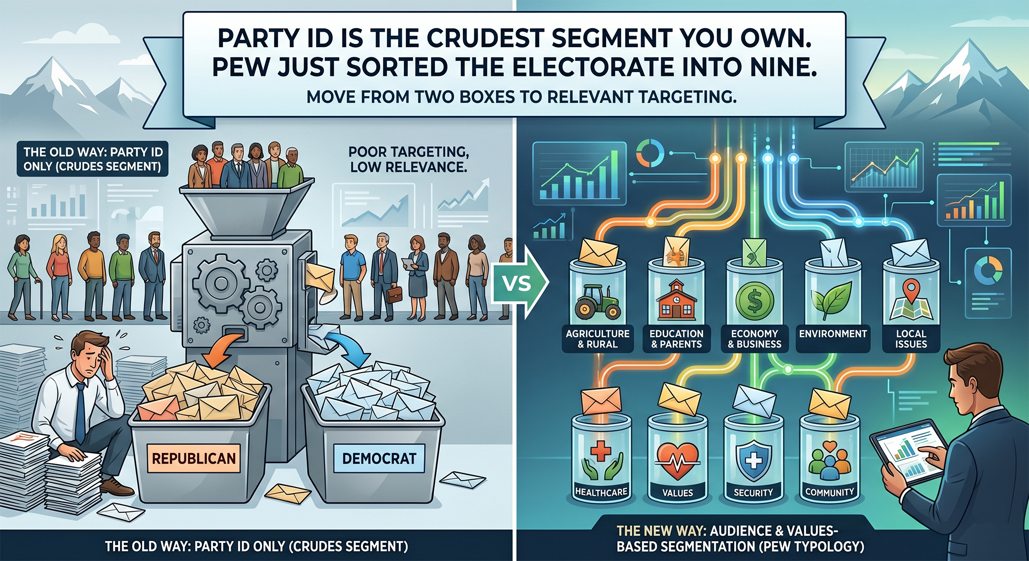 Party ID Is the Crudest Segment You Own. Pew Just Sorted the Electorate Into Nine.