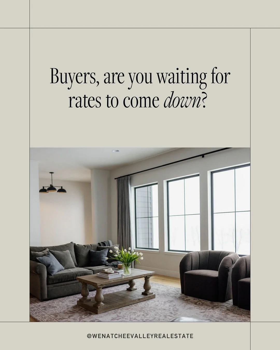 Attention buyers! 📣
Waiting for rates to drop? 
So are 5.5 million people&hellip;
Locally, we have some awesome inventory with motivated sellers. 
This is your moment! Get in the game. 
Don&rsquo;t wait for all those additional buyers to jump in - o
