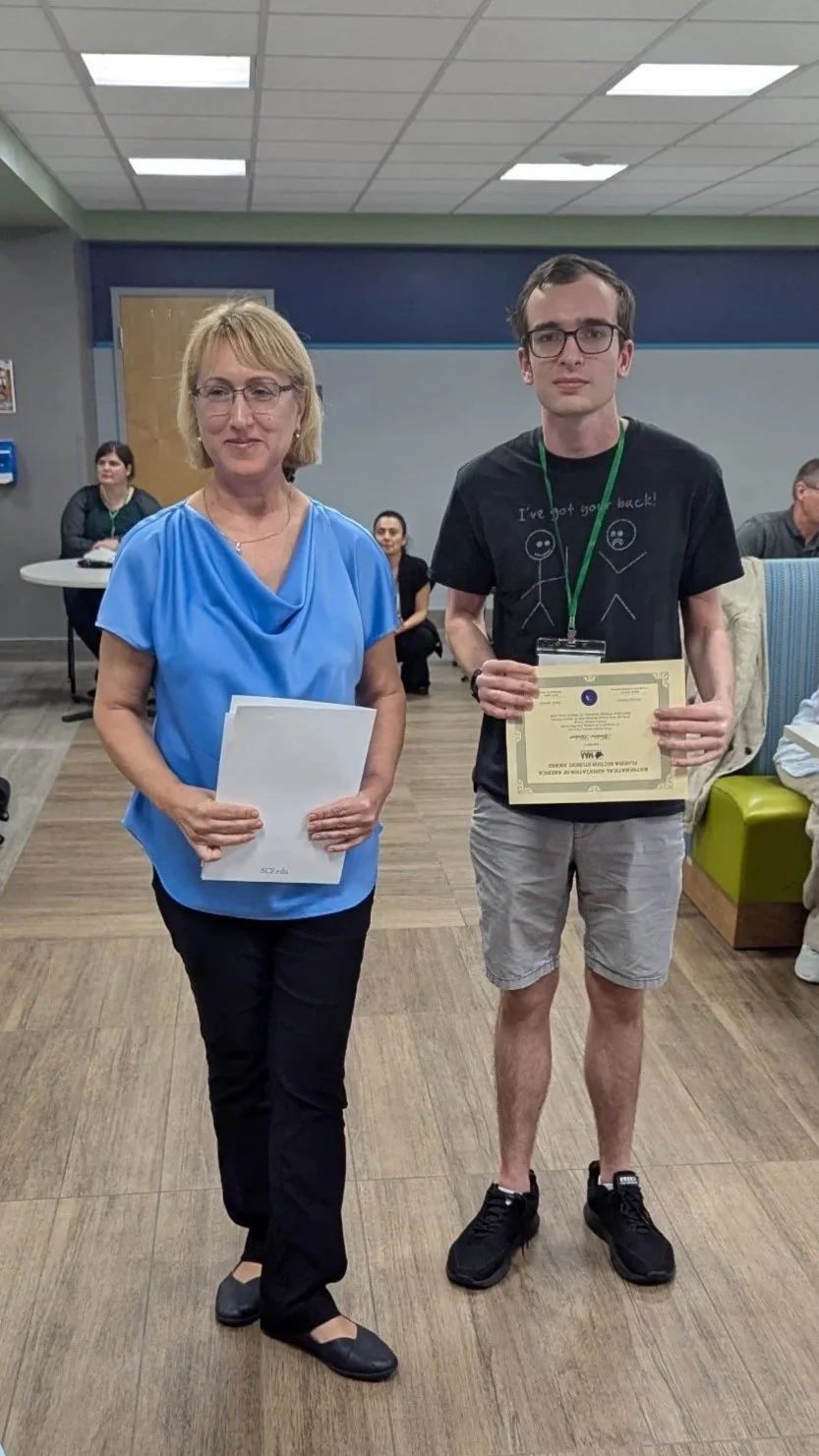Maddox Hirchert From Florida Atlantic University In recognition for winning First Place in the Problem-Solving Contest presented by Mariya Ivanova Coordinator of Student Activities 