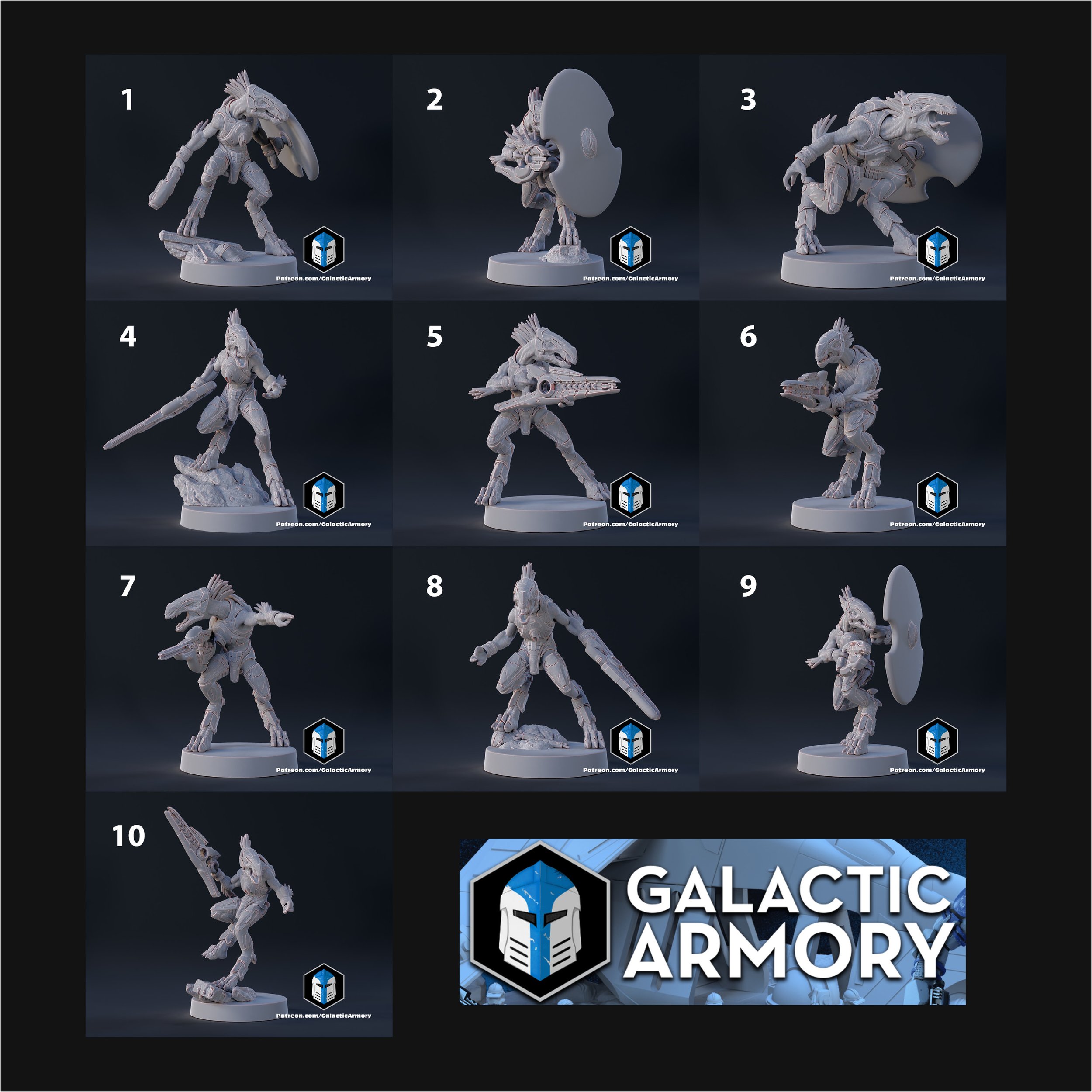 Halo Jackal Miniatures V1 - Bundle 01 - 10