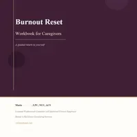 Caregiver Burnout Reset Workbook | Self Care Printable Recovery Journal (PDF)