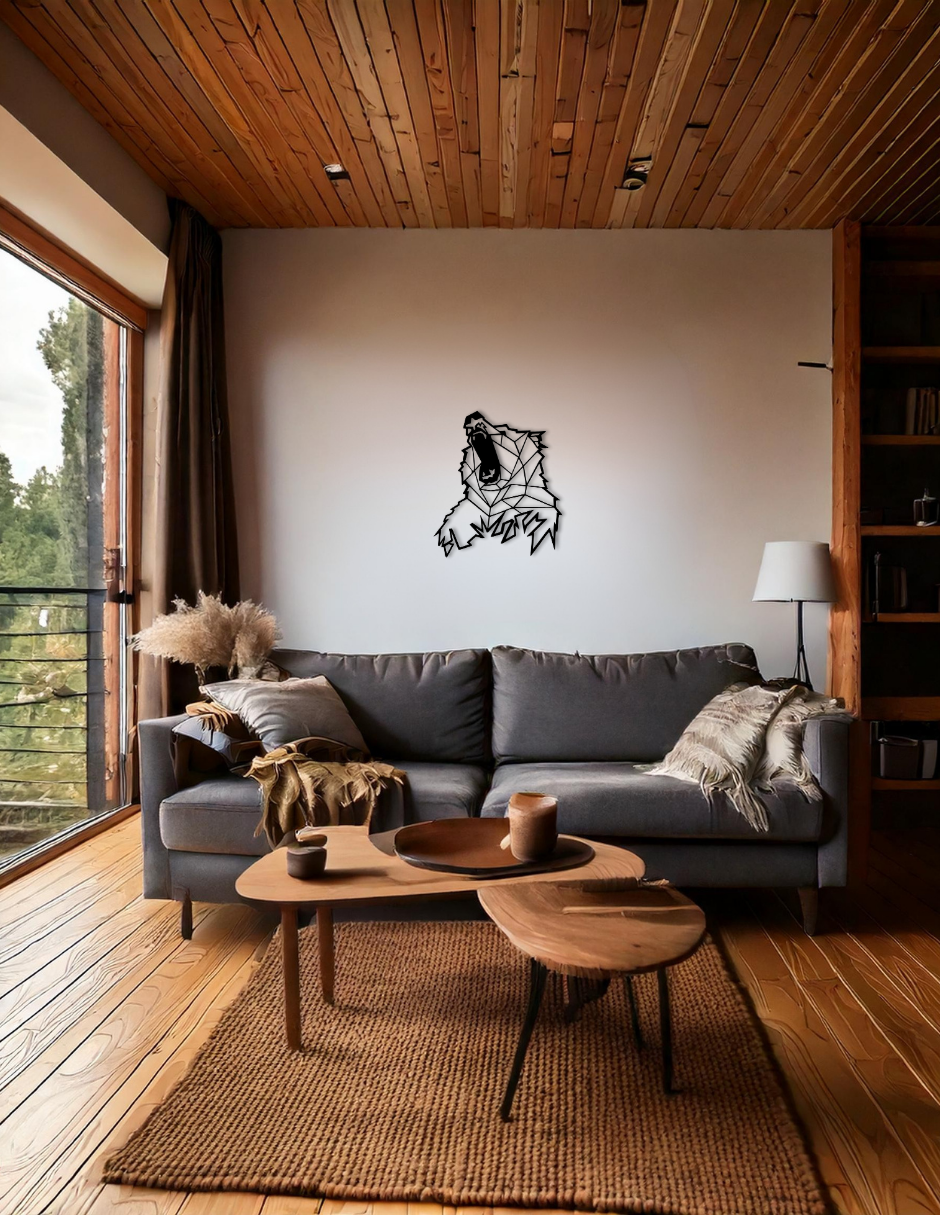 Decoración de Pared: Oso Geométrico Estilo Moderno
