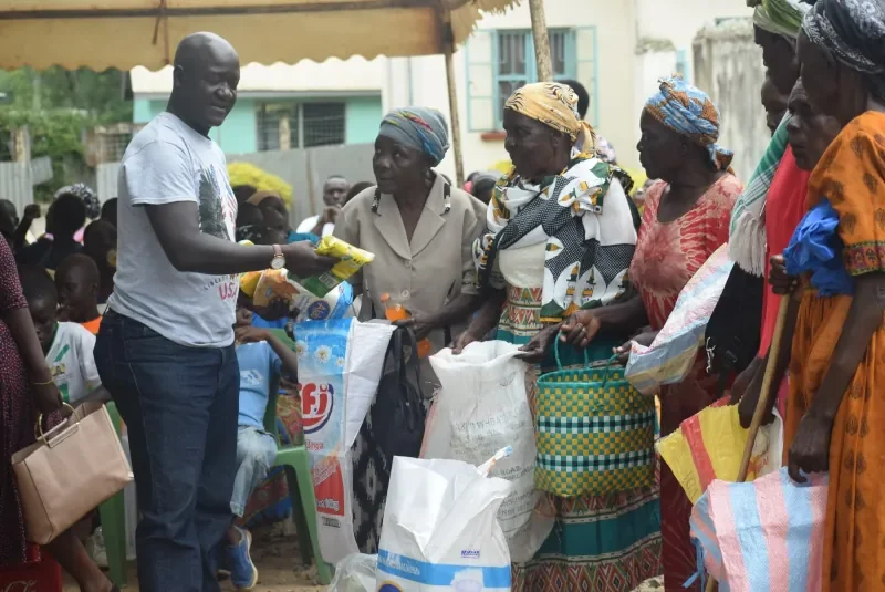 Christmas meal distribution with the founder of Life For Children Ministry in Kenya
